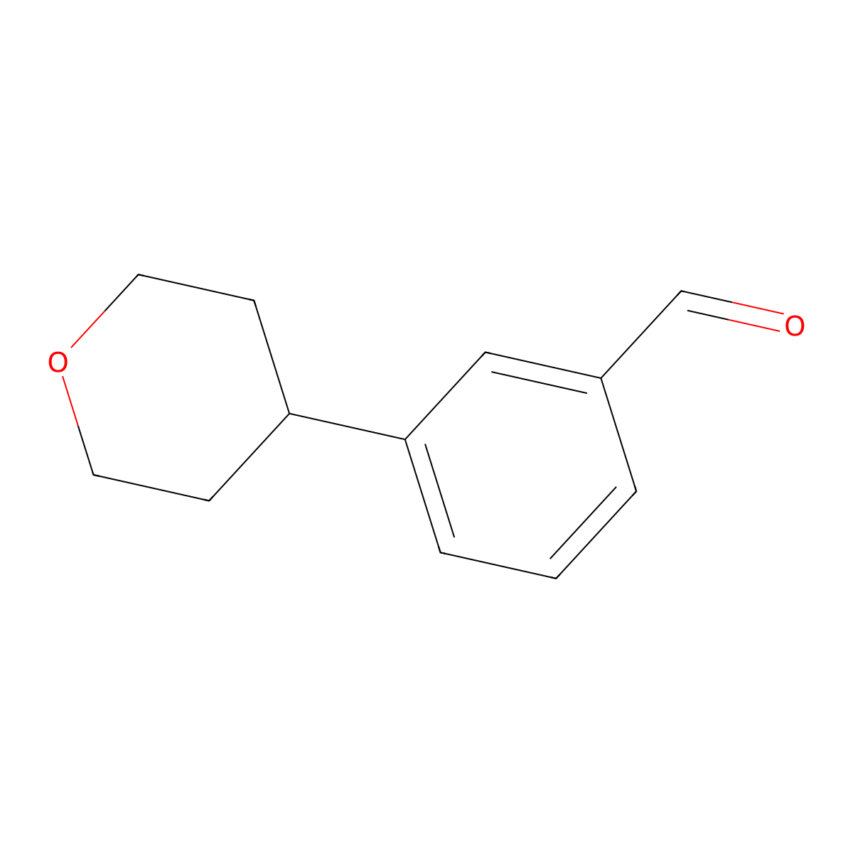 3-(Oxan-4-yl)benzaldehyde molecular structure, CAS 1071039-79-6