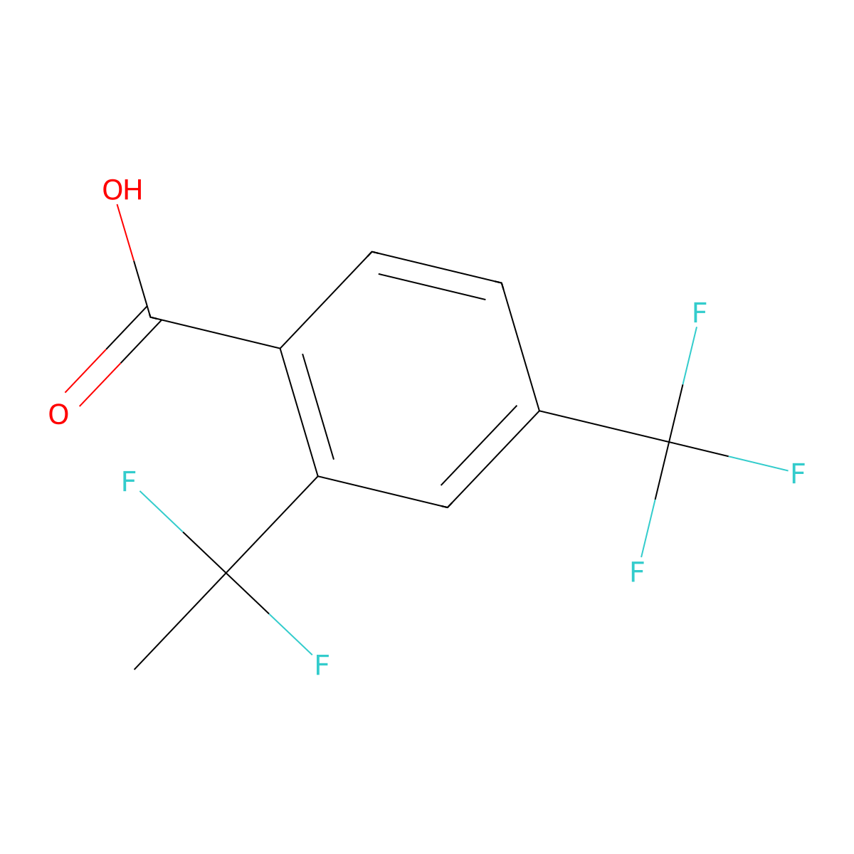 2-(1,1-Difluoroethyl)-4-(trifluoromethyl)benzoic acid molecular structure, CAS 1071061-30-7