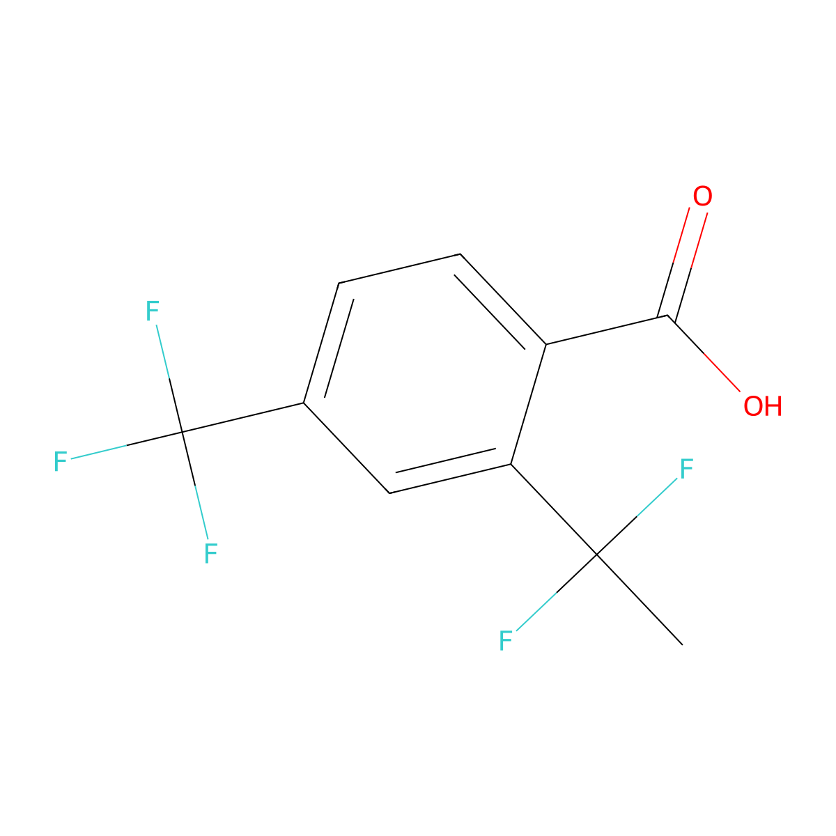 2-(1,1-Difluoroethyl)-4-(trifluoromethyl)benzoic acid molecular structure, CAS 1071061-30-7
