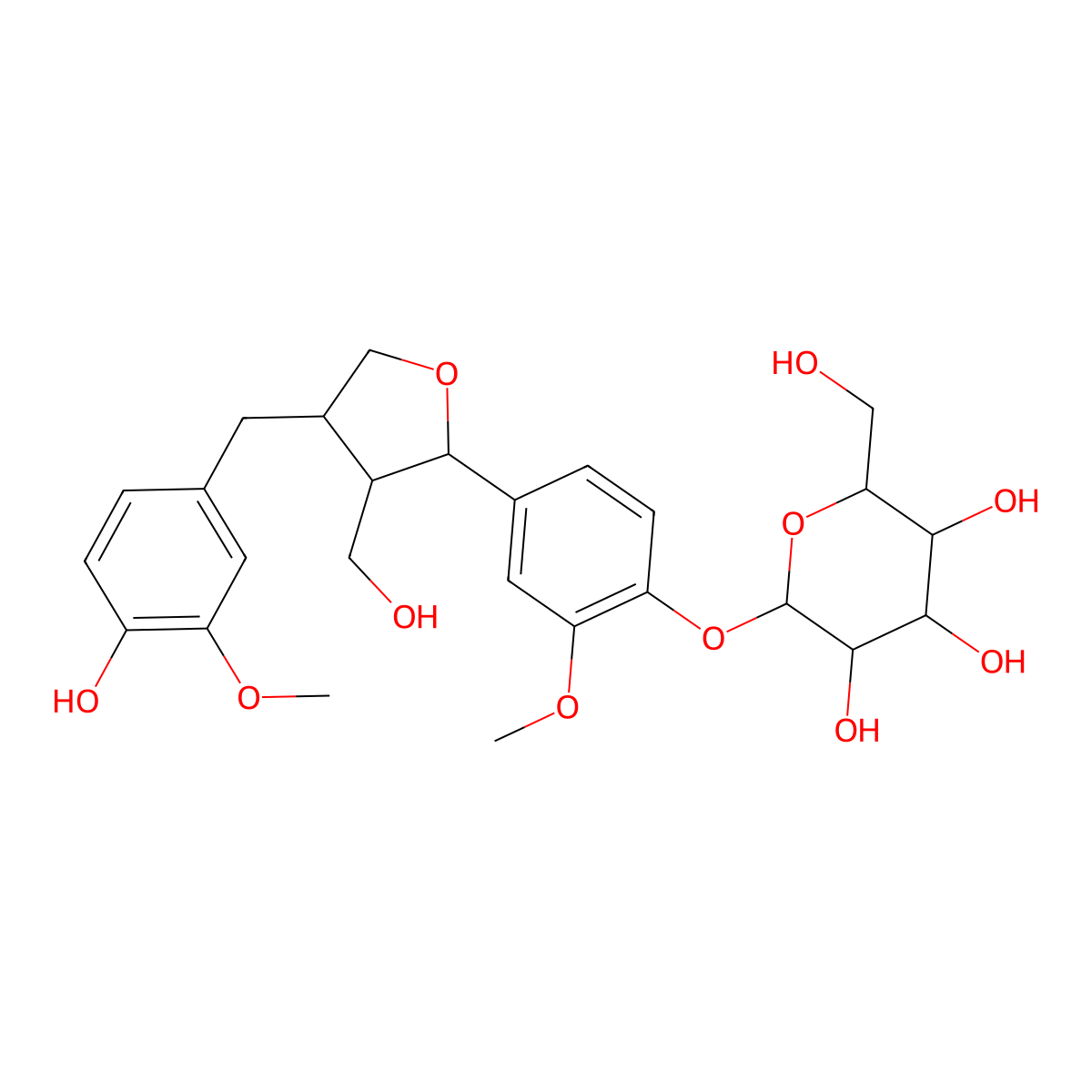 (+)-Lariciresinol glucoside molecular structure, CAS 107110-16-7
