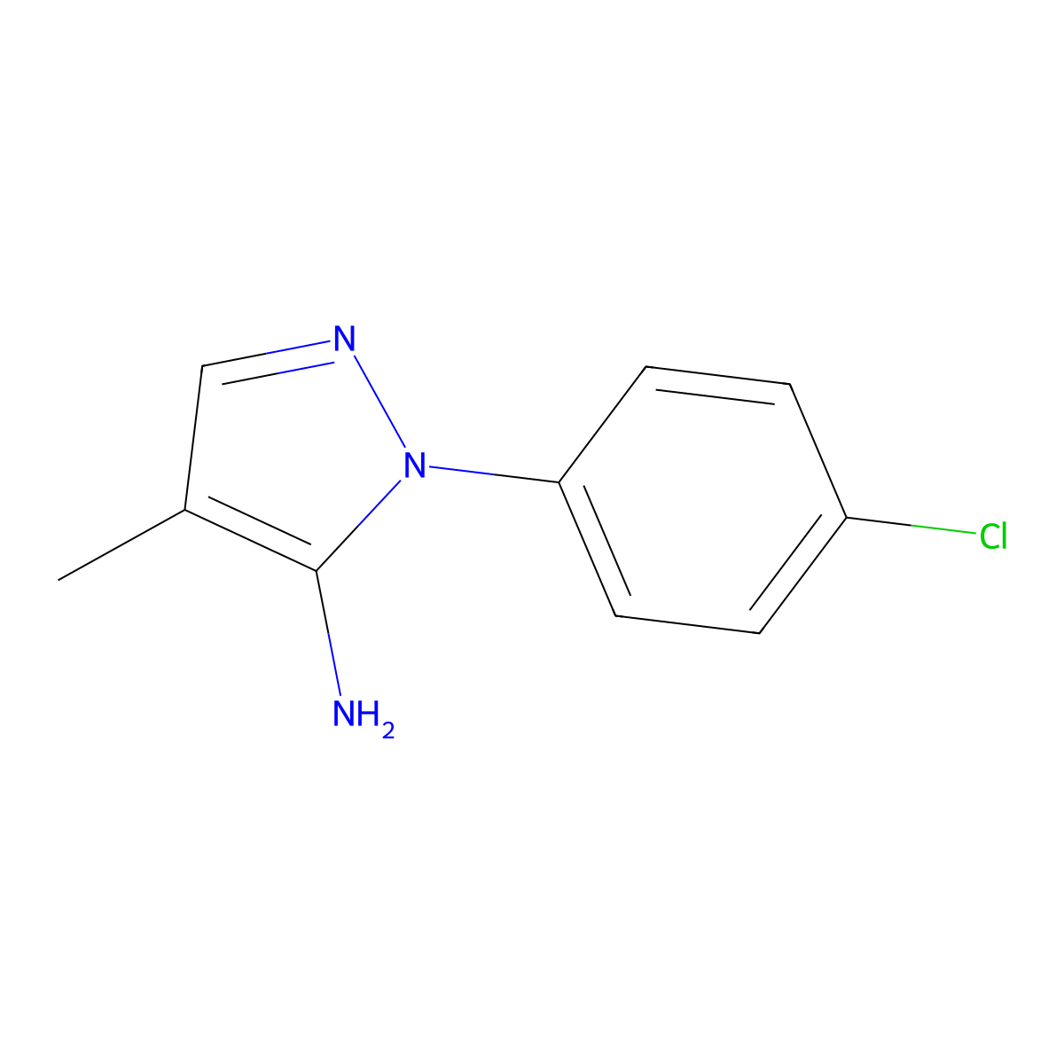 1-(4-Chlorophenyl)-4-methyl-1H-pyrazol-5-amine molecular structure, CAS 1071125-31-9