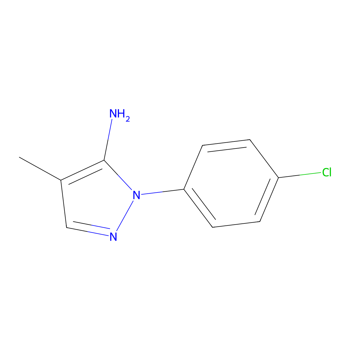 1-(4-Chlorophenyl)-4-methyl-1H-pyrazol-5-amine molecular structure, CAS 1071125-31-9