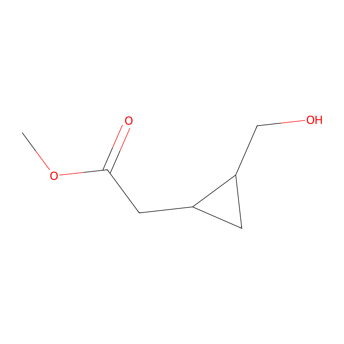 methyl 2-[(1R,2S)-2-(hydroxymethyl)cyclopropyl]acetate molecular structure, CAS 1071126-36-7