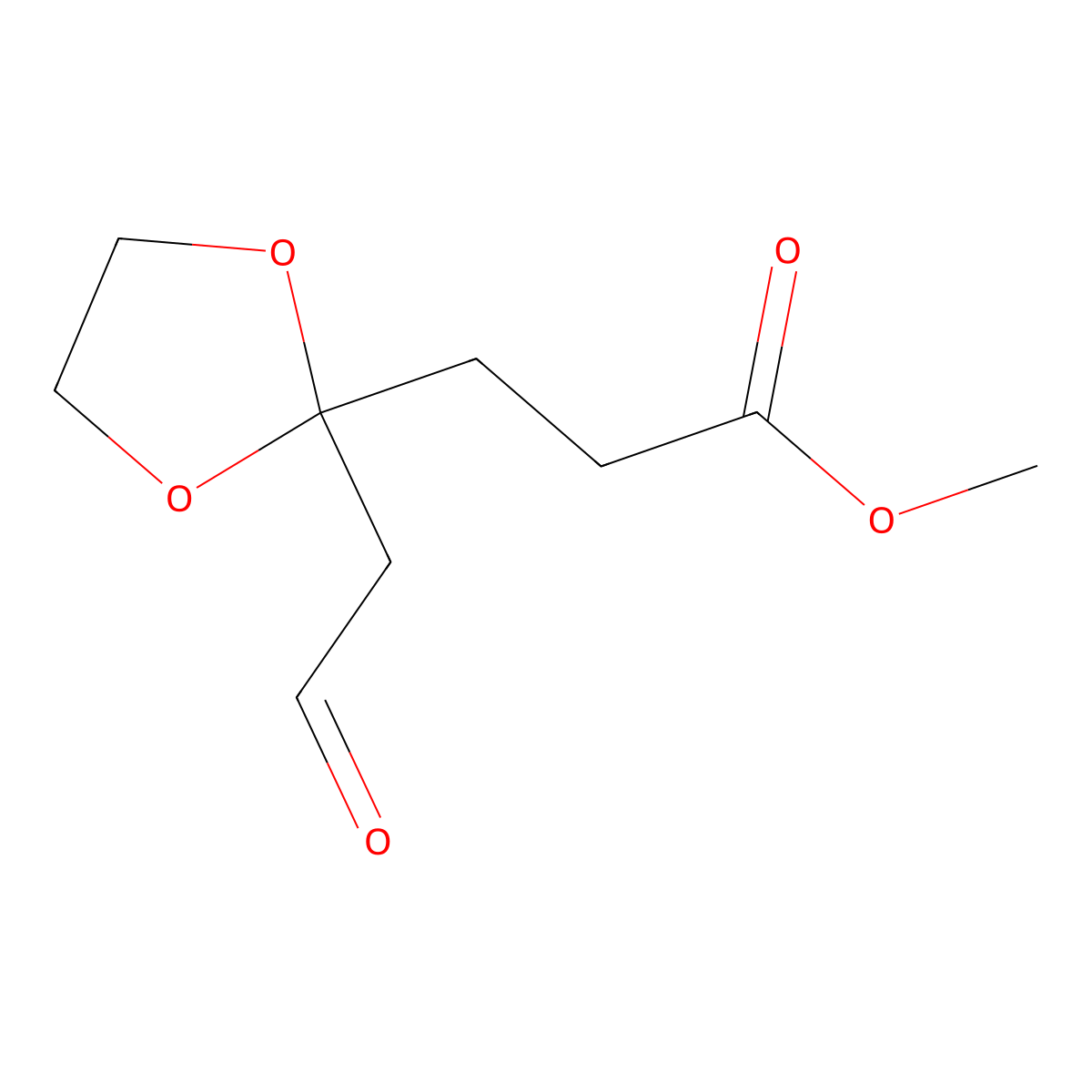 Methyl 3-[2-(2-oxoethyl)-1,3-dioxolan-2-yl]propanoate molecular structure, CAS 1071127-55-3