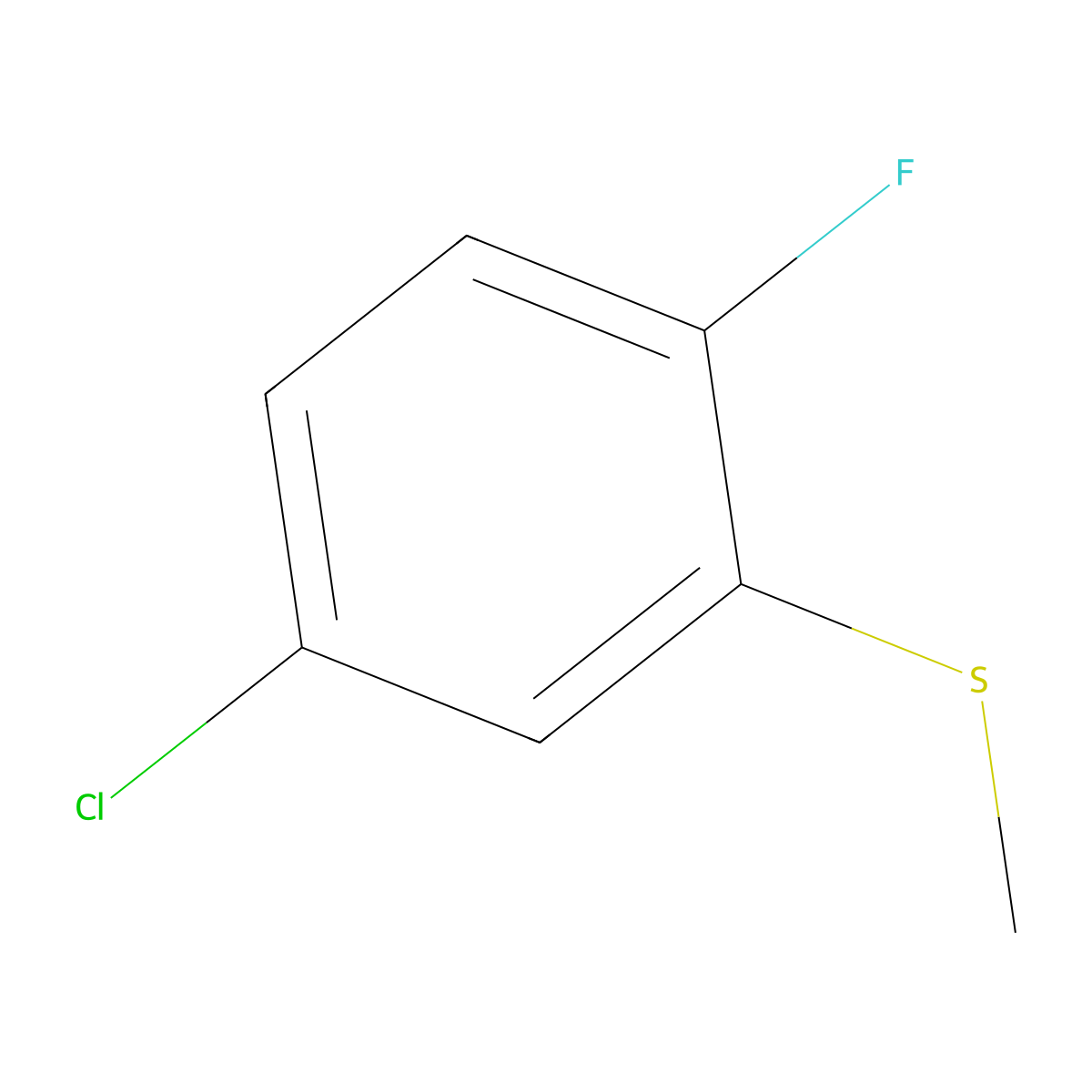 (5-Chloro-2-fluorophenyl)(methyl)sulfane molecular structure, CAS 1071152-05-0