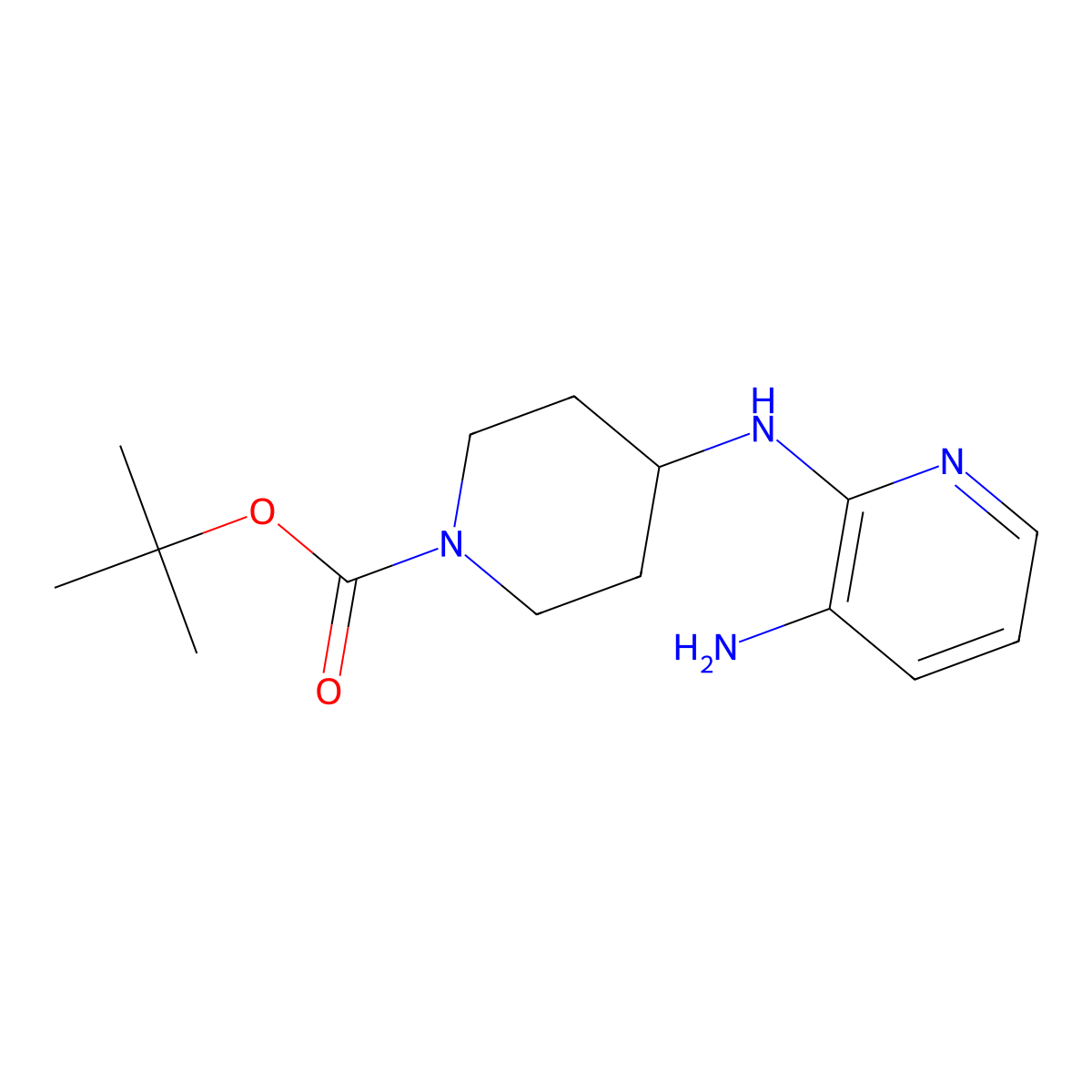 tert-Butyl 4-((3-aminopyridin-2-yl)amino)piperidine-1-carboxylate molecular structure, CAS 1071154-76-1