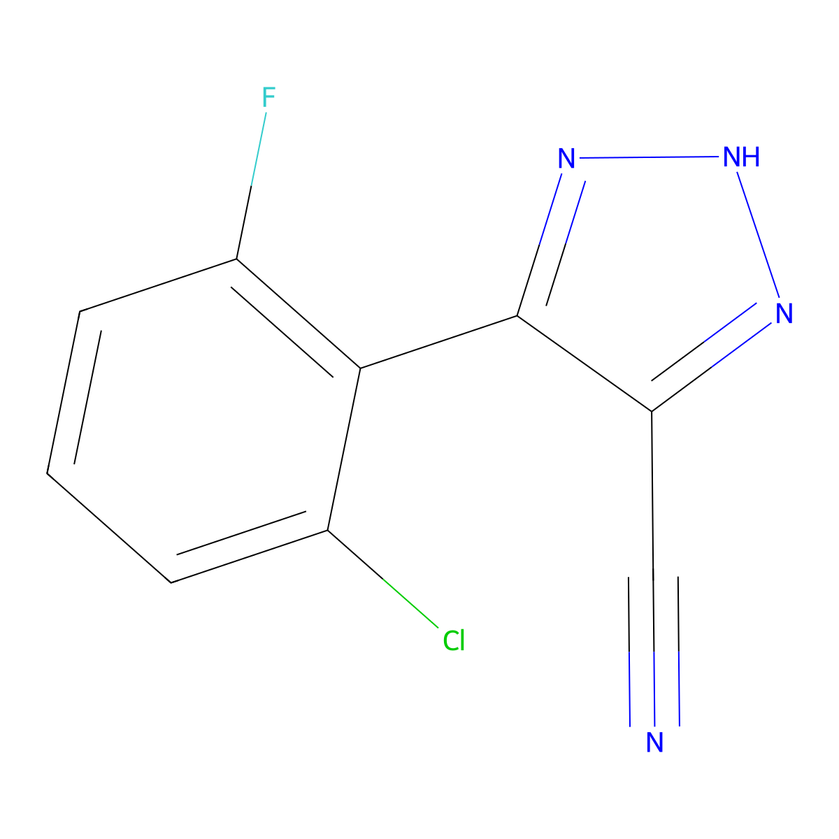 4-(6-Chloro-2-fluorophenyl)-1H-1,2,3-triazole-5-carbonitrile molecular structure, CAS 1071166-49-8