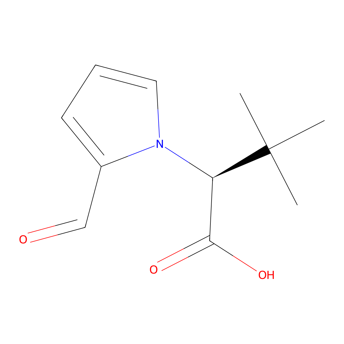 (2S)-2-(2-Formyl-1H-pyrrol-1-yl)-3,3-dimethylbutanoic acid molecular structure, CAS 1071172-85-4