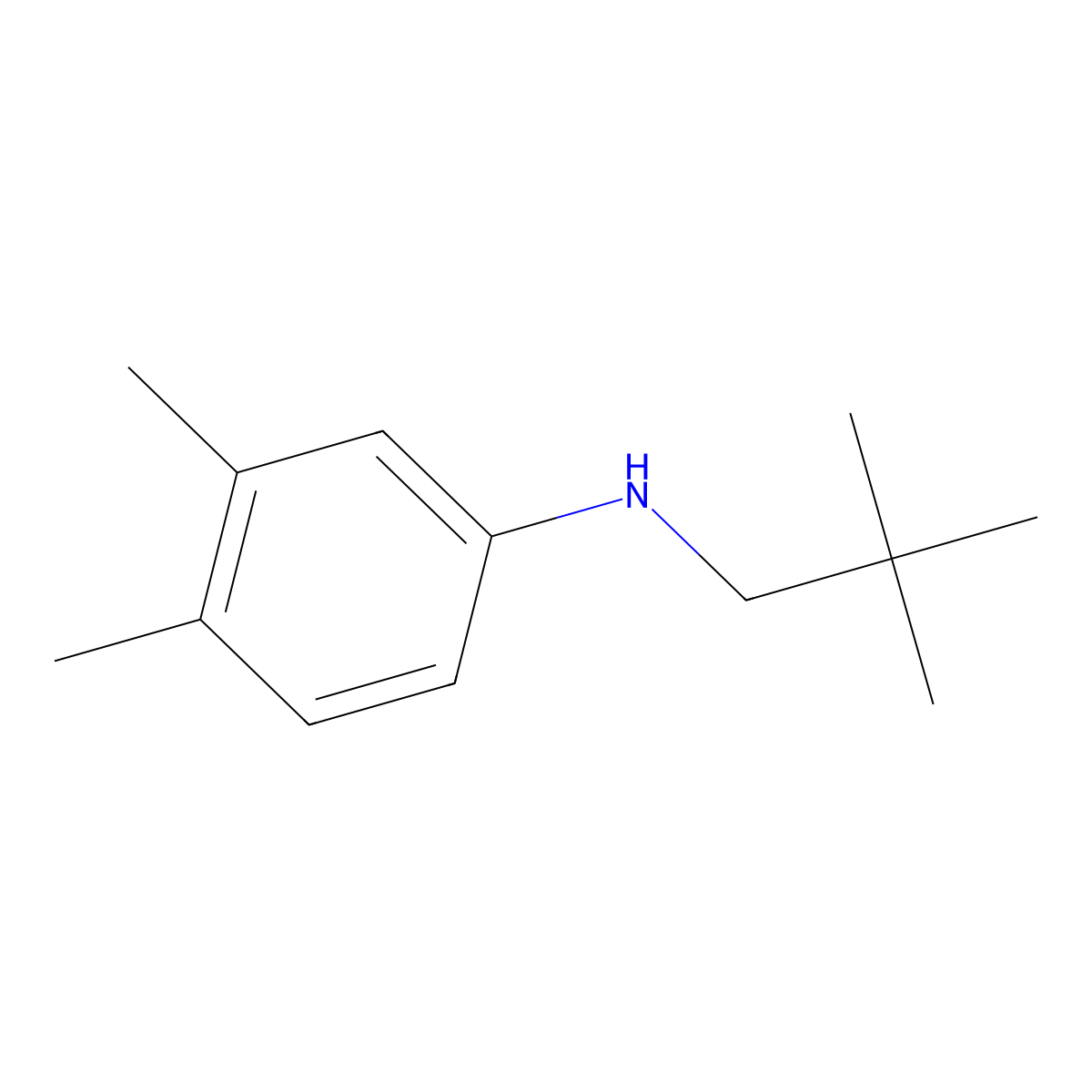 N-(2,2-dimethylpropyl)-3,4-dimethylaniline molecular structure, CAS 107125-91-7