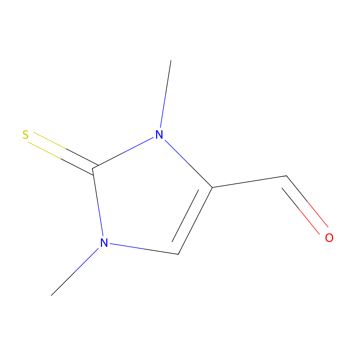 4-Formyl-1,3-dimethyl-1,3(2H)-dihydroimidazole-2-thione molecular structure, CAS 107127-24-2
