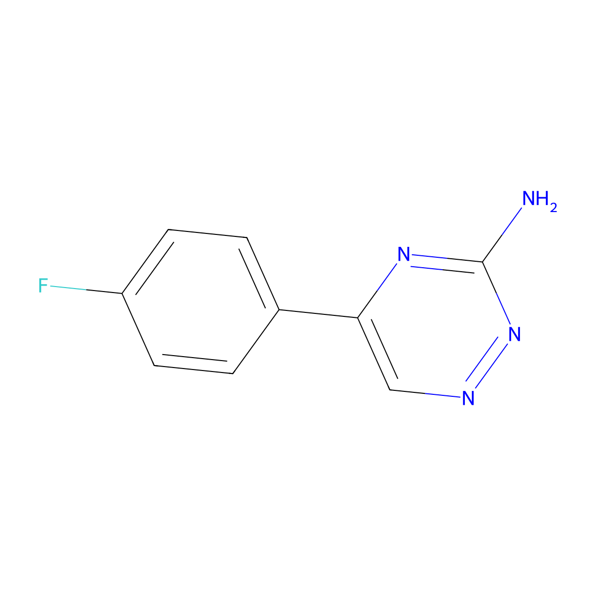 5-(4-Fluorophenyl)-1,2,4-triazin-3-amine molecular structure, CAS 107128-47-2