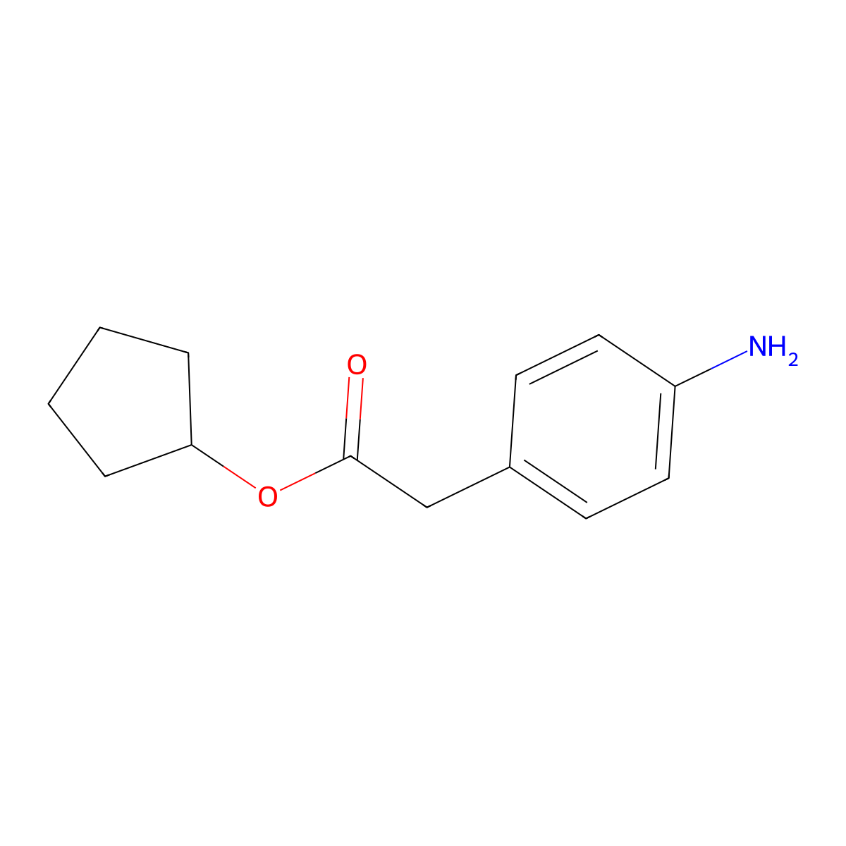 Cyclopentyl 2-(4-aminophenyl)acetate molecular structure, CAS 1071289-07-0