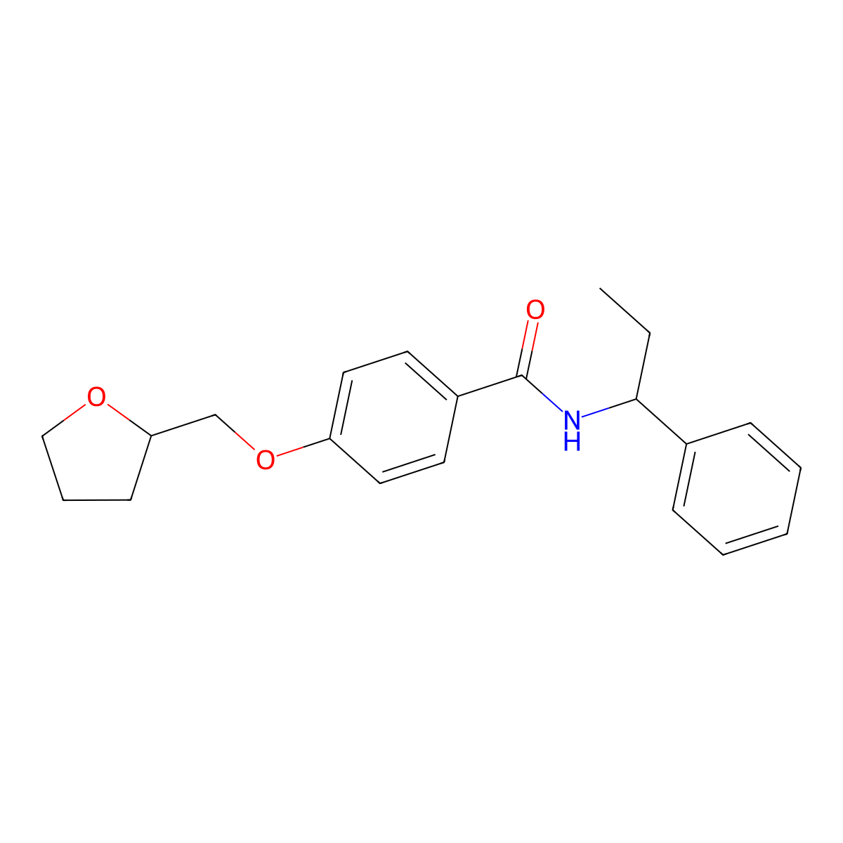 N-(1-phenylpropyl)-4-(tetrahydro-2-furanylmethoxy)benzamide molecular structure, CAS 1071291-77-4