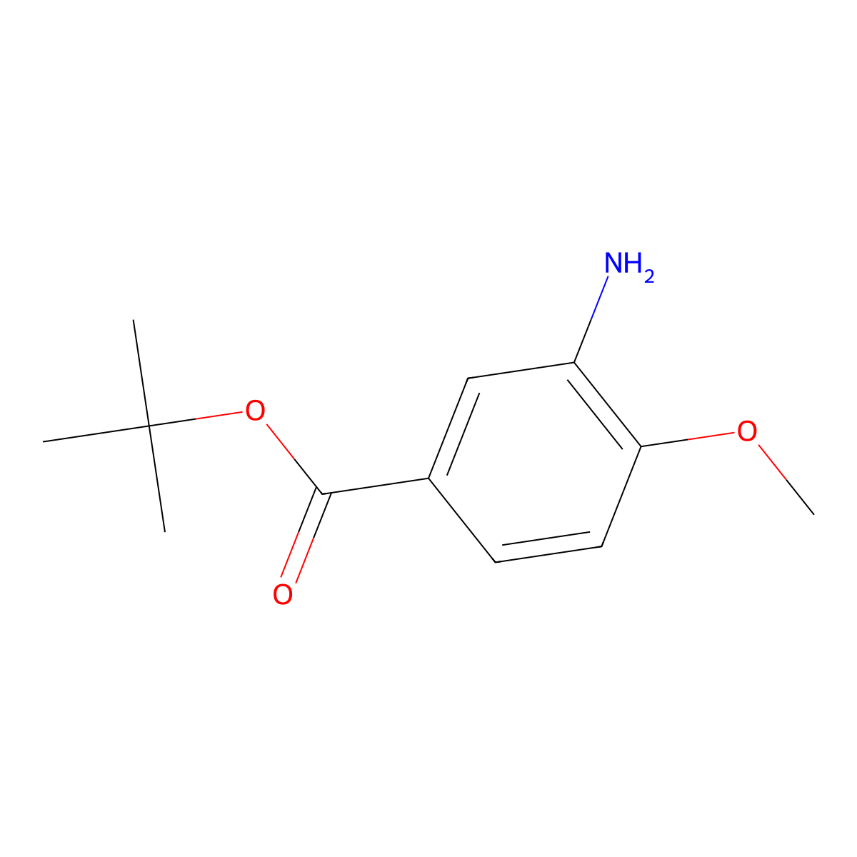 Tert-butyl 3-amino-4-methoxybenzoate molecular structure, CAS 1071292-15-3