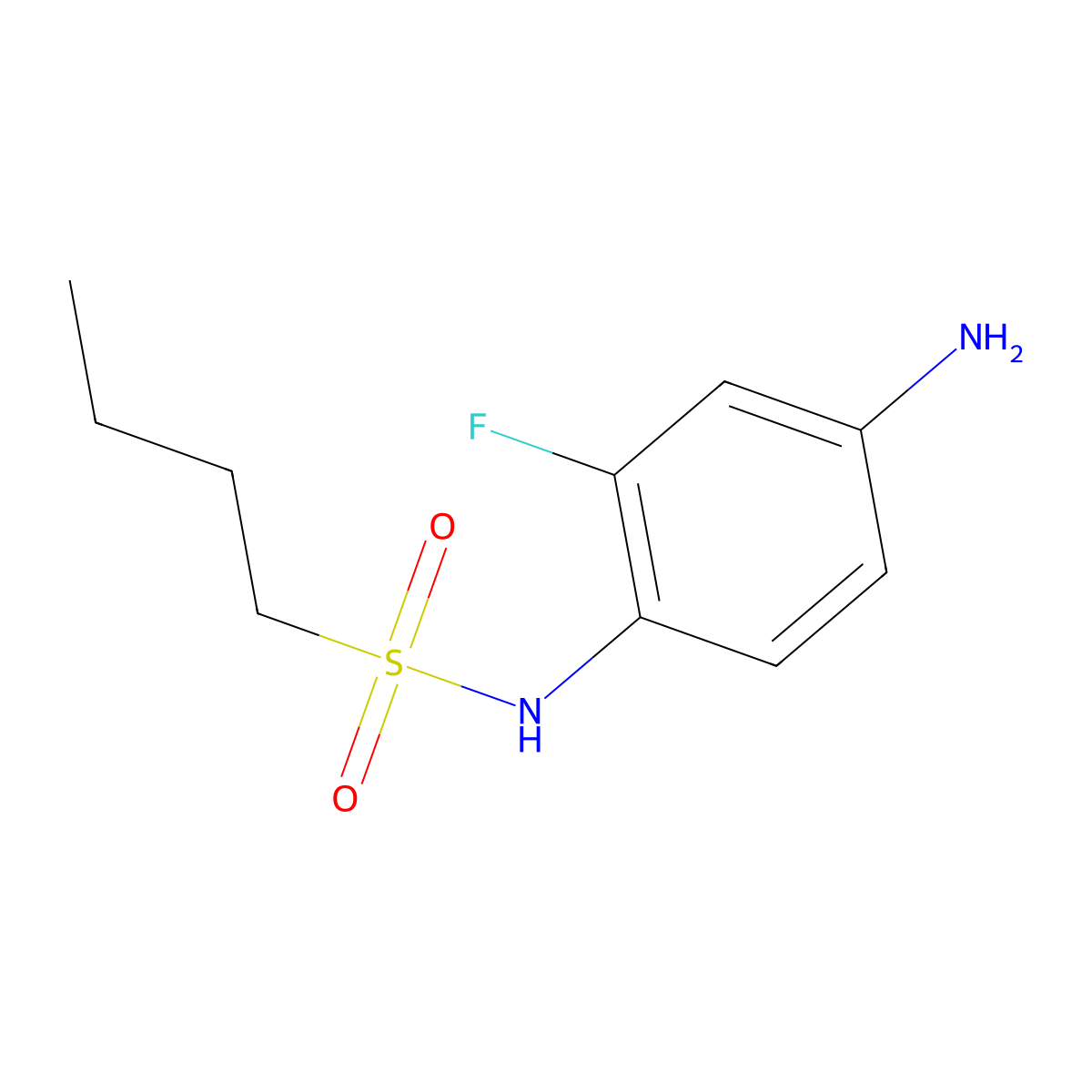 N-(4-amino-2-fluorophenyl)butane-1-sulfonamide molecular structure, CAS 1071292-32-4