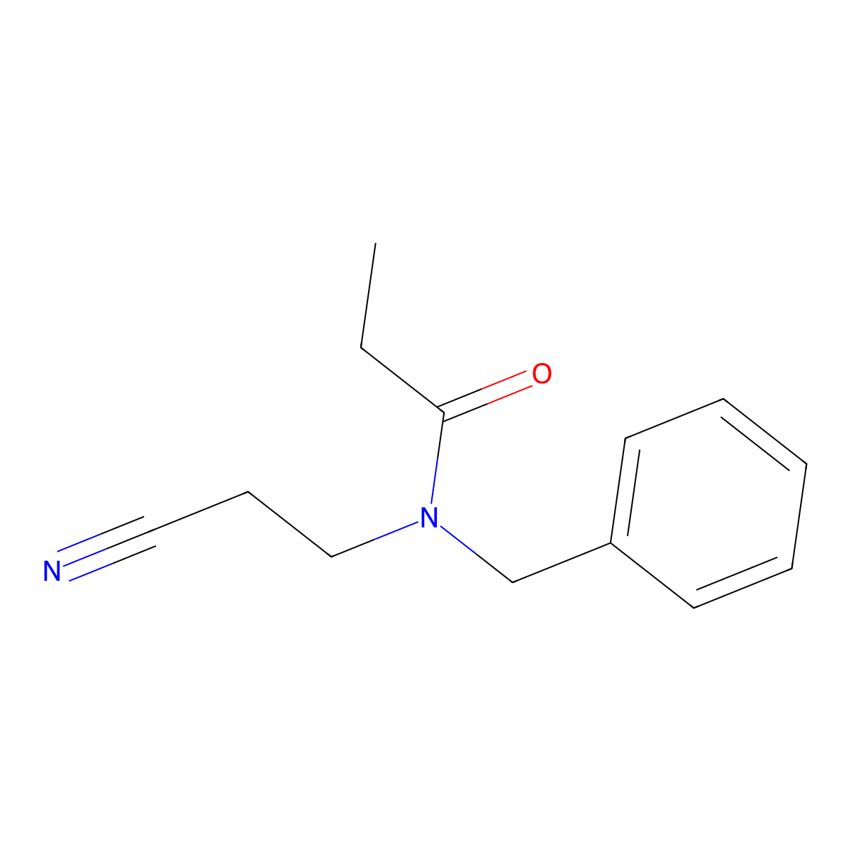 Propanamide, N-(2-cyanoethyl)-N-(phenylmethyl)- molecular structure, CAS 1071292-33-5