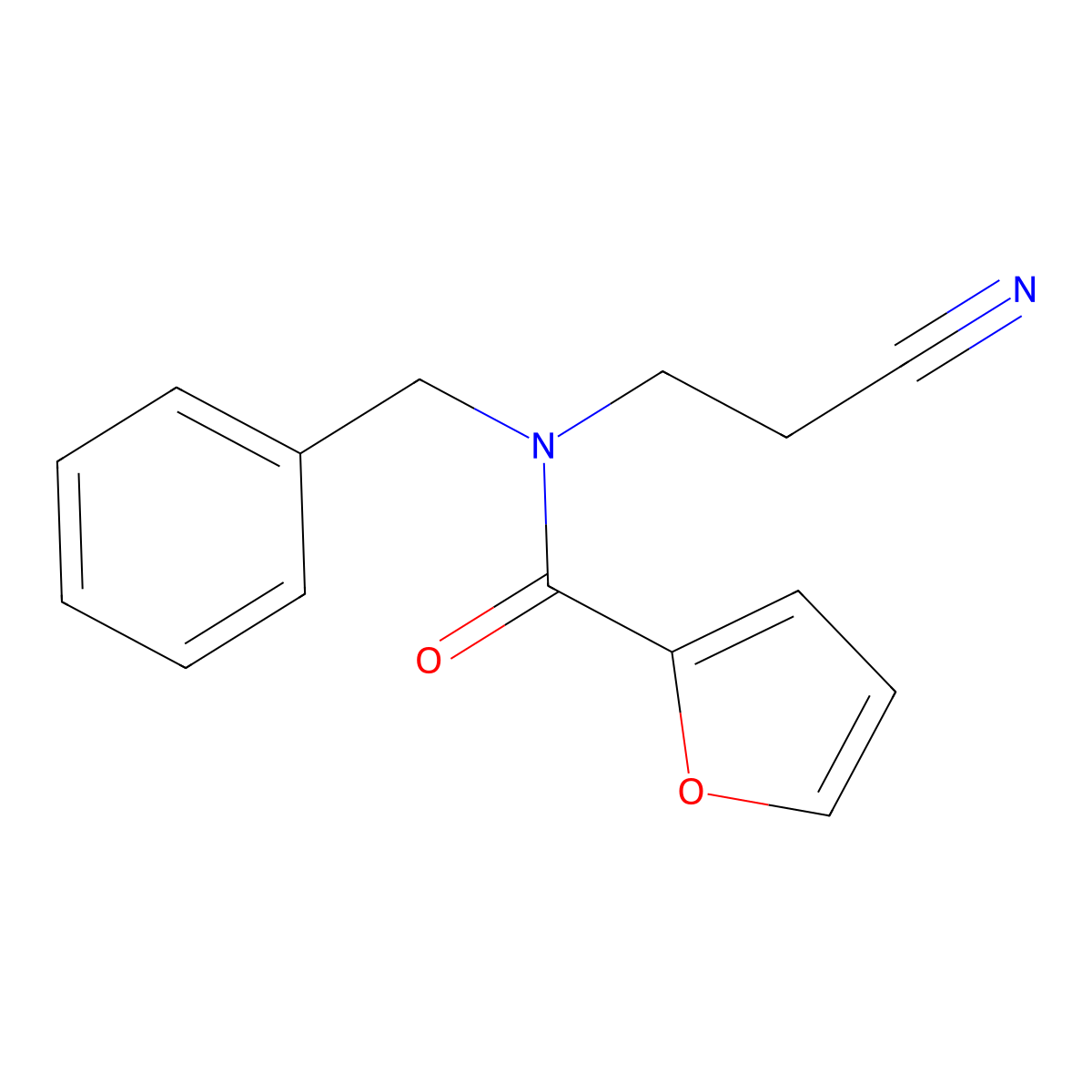 N-benzyl-N-(2-cyanoethyl)-2-furamide molecular structure, CAS 1071292-41-5