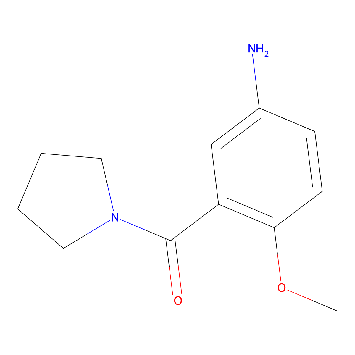 (5-Amino-2-methoxyphenyl)(pyrrolidin-1-yl)methanone molecular structure, CAS 1071292-71-1