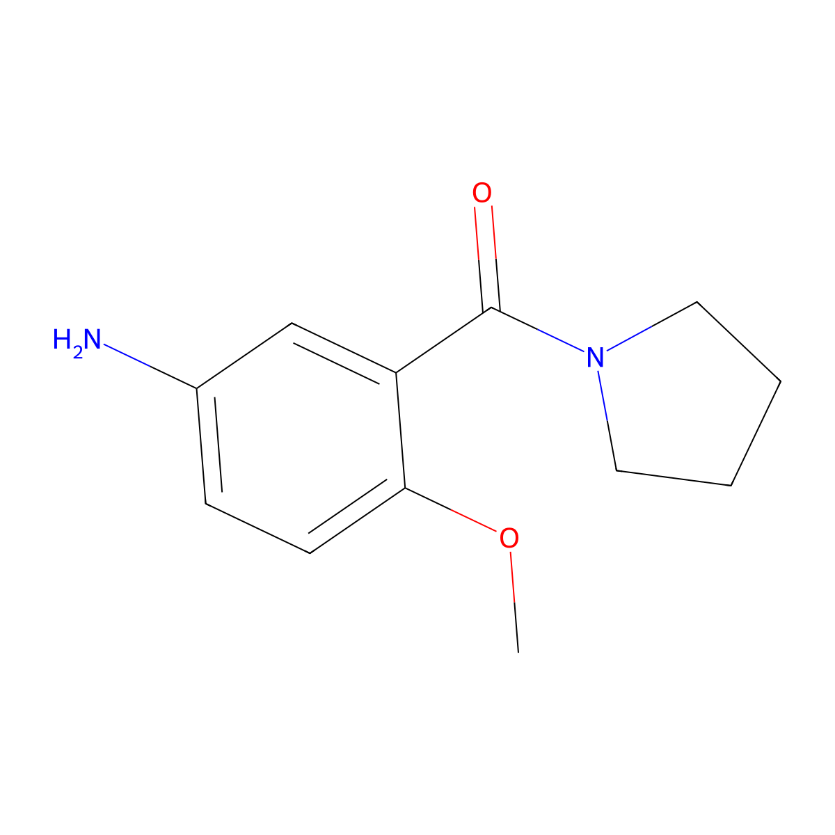 (5-Amino-2-methoxyphenyl)(pyrrolidin-1-yl)methanone molecular structure, CAS 1071292-71-1