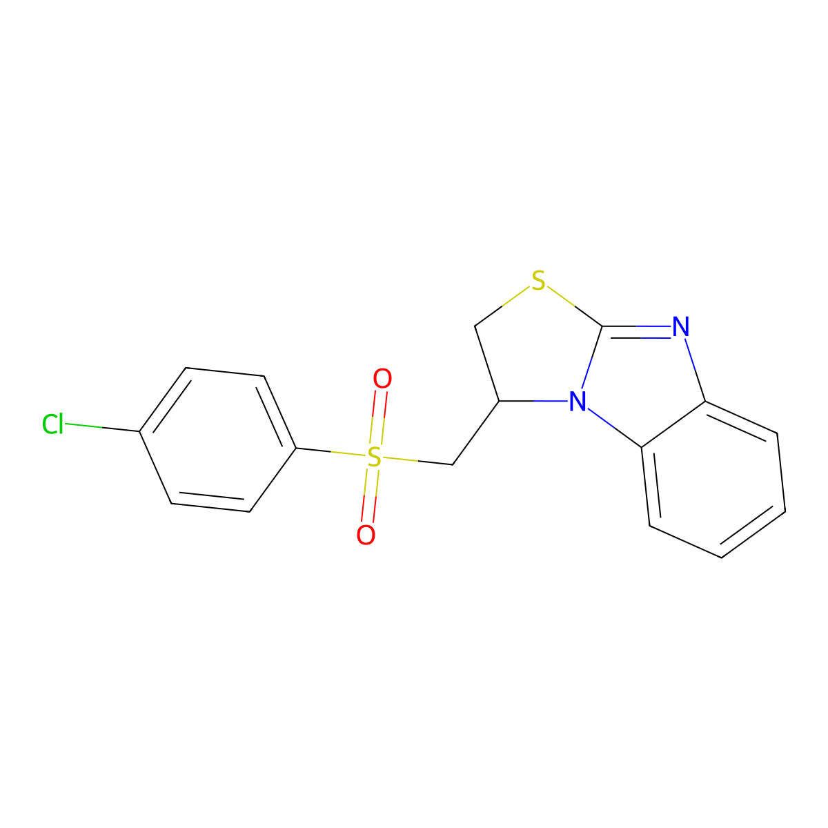 3-{[(4-Chlorophenyl)sulfonyl]methyl}-2,3-dihydro[1,3]thiazolo[3,2-a]benzimidazole molecular structure, CAS 1071293-43-0