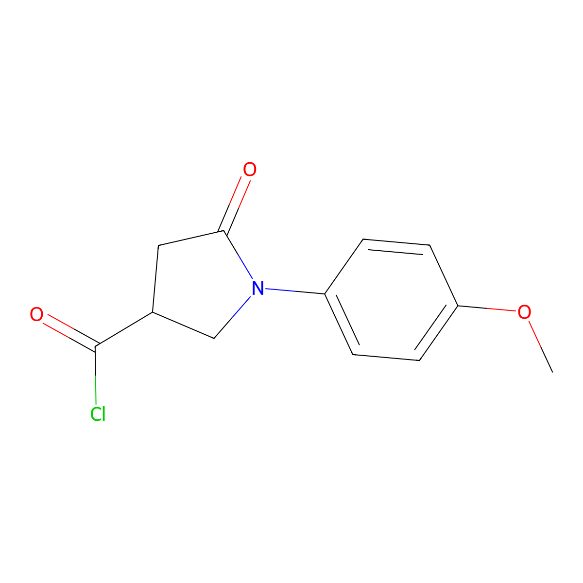 1-(4-Methoxyphenyl)-5-oxopyrrolidine-3-carbonyl chloride molecular structure, CAS 1071293-71-4