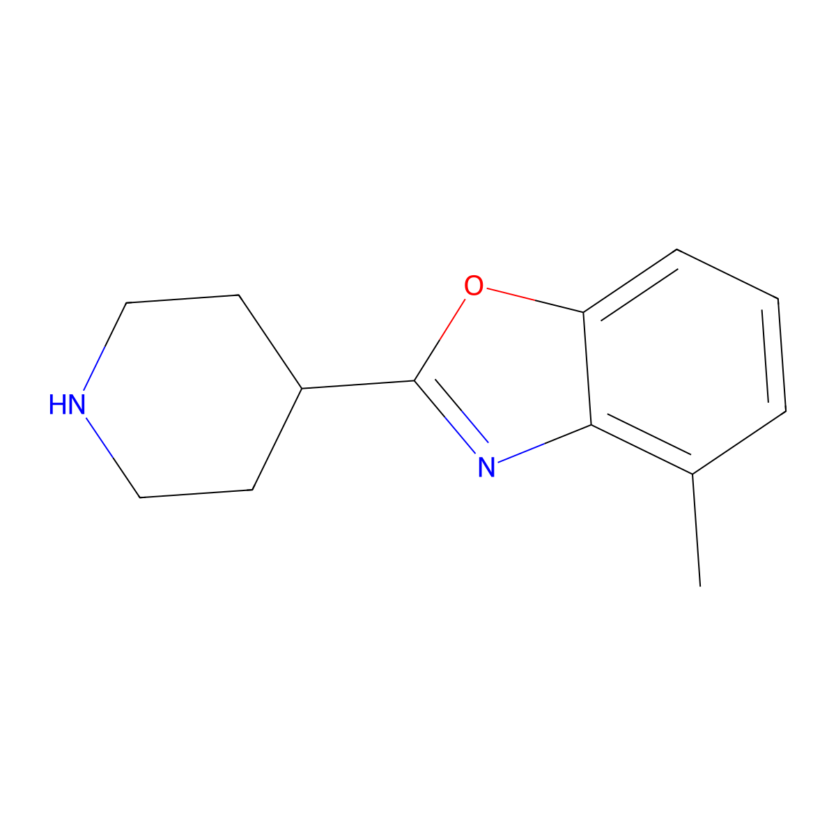 4-Methyl-2-piperidin-4-yl-1,3-benzoxazole molecular structure, CAS 1071295-97-0