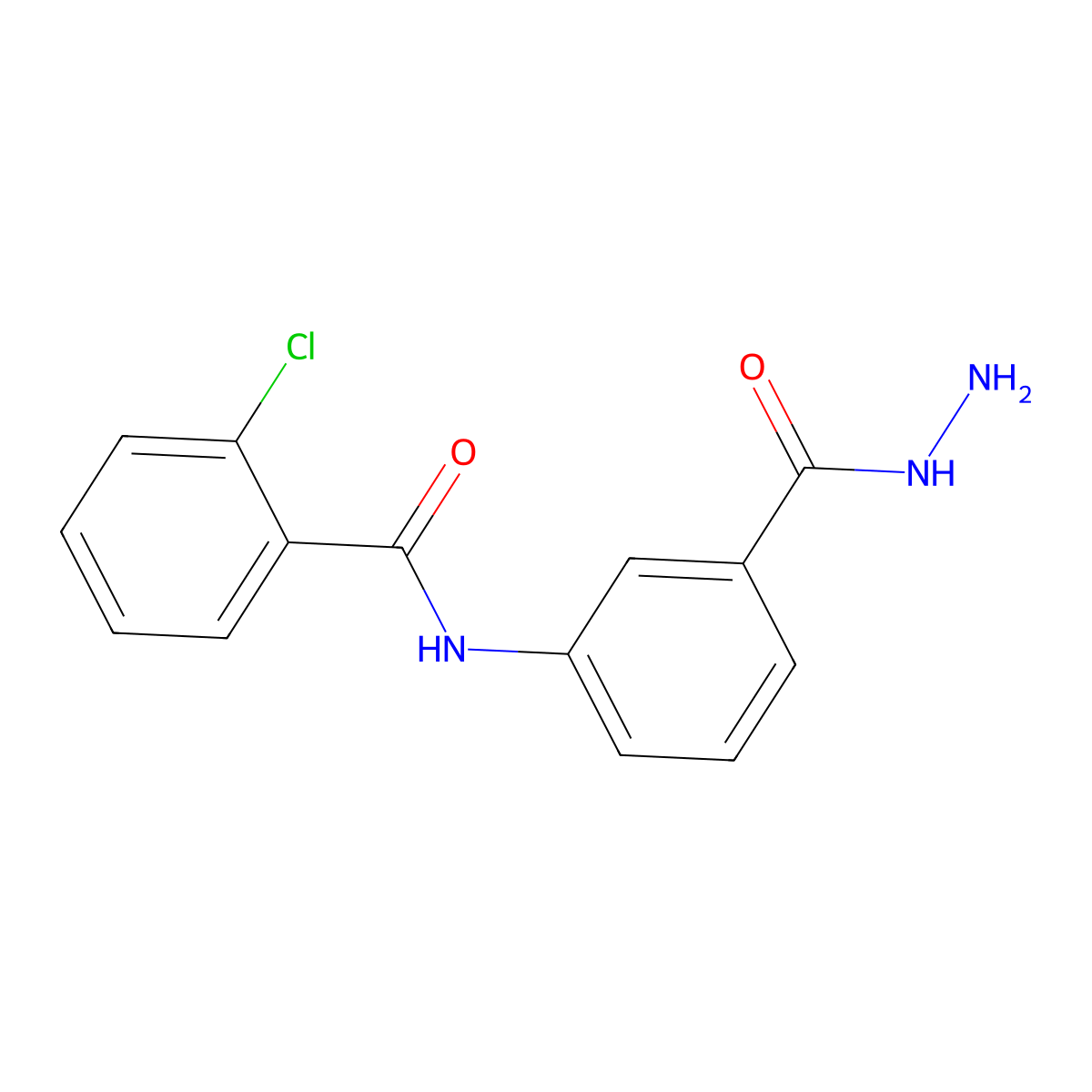 2-chloro-N-[3-(hydrazinocarbonyl)phenyl]benzamide molecular structure, CAS 1071296-09-7