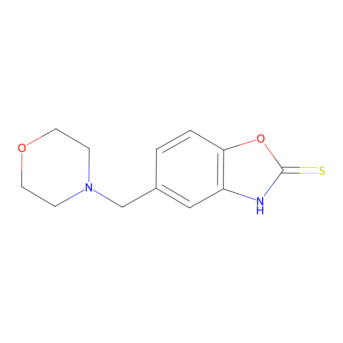 5-(Morpholin-4-ylmethyl)-1,3-benzoxazole-2-thiol molecular structure, CAS 1071296-54-2