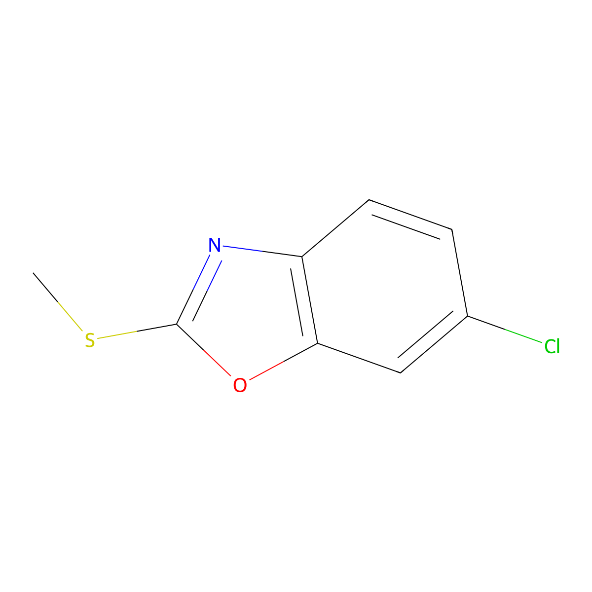 6-Chloro-2-(methylthio)-1,3-benzoxazole molecular structure, CAS 1071296-64-4