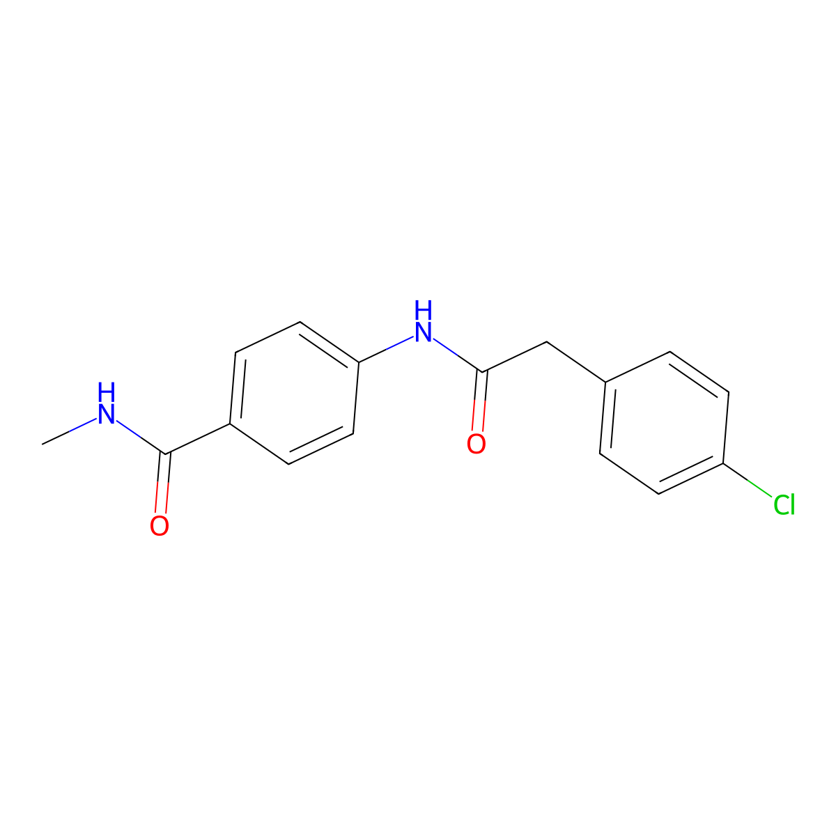 4-{[(4-chlorophenyl)acetyl]amino}-N-methylbenzamide molecular structure, CAS 1071298-41-3