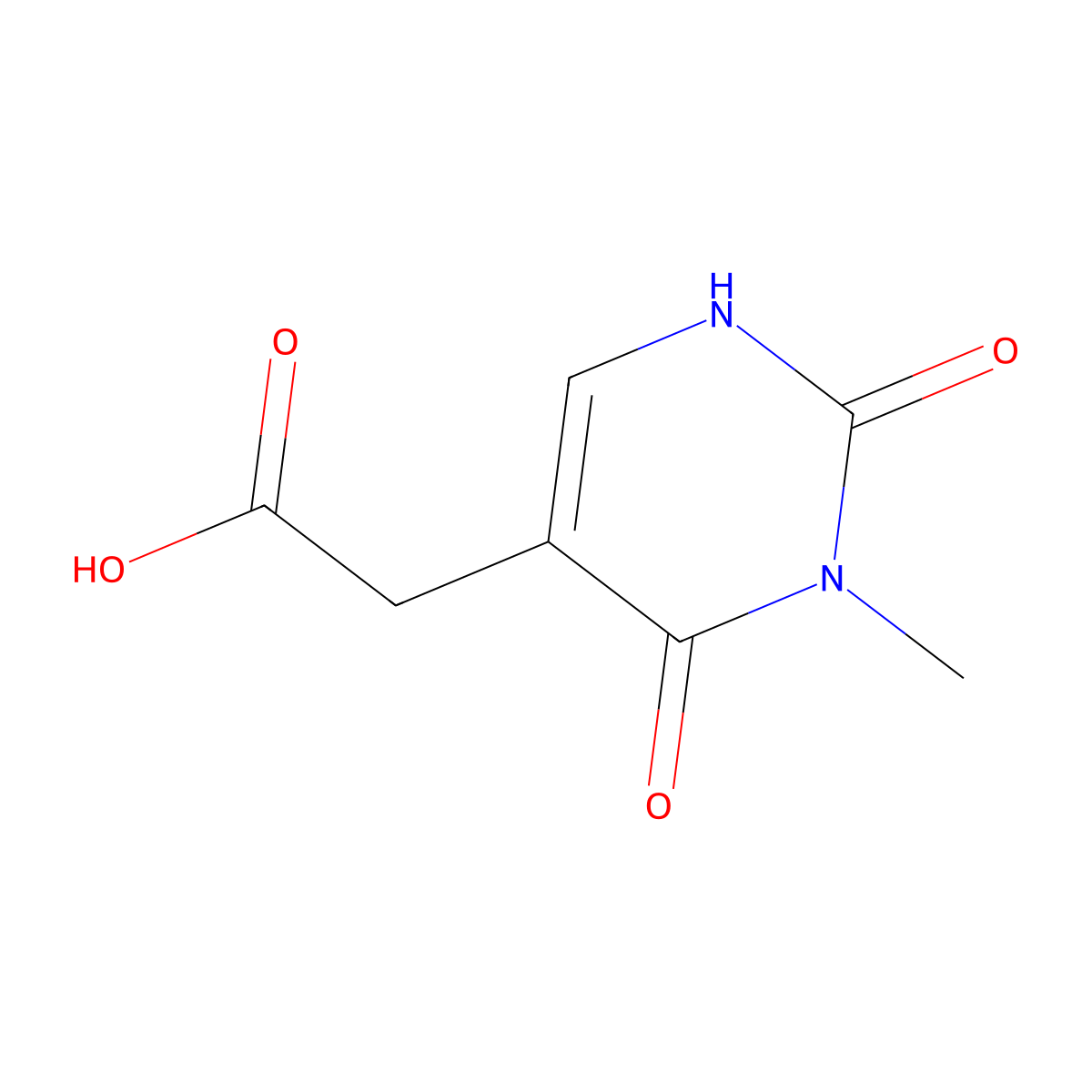 (3-Methyl-2,4-dioxo-1,2,3,4-tetrahydropyrimidin-5-yl)acetic acid molecular structure, CAS 1071308-45-6