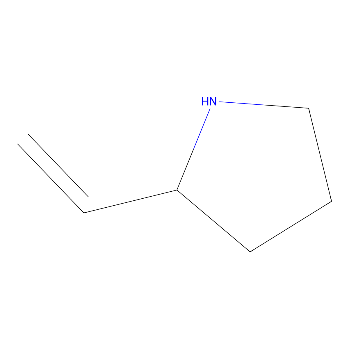 2-Ethenyl-pyrrolidine molecular structure, CAS 107131-61-3