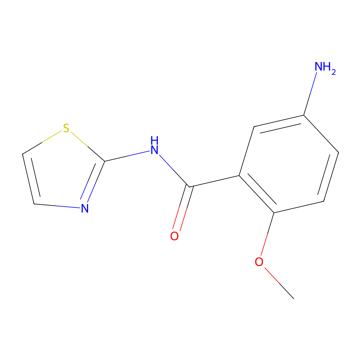 5-Amino-2-methoxy-N-(thiazol-2-yl)benzamide molecular structure, CAS 1071324-80-5