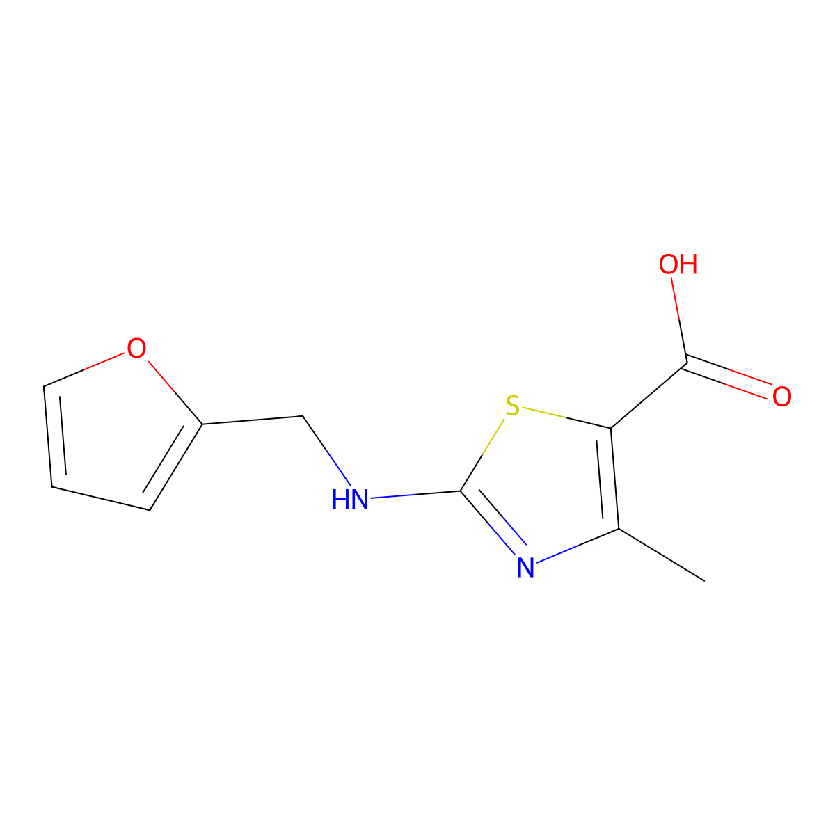2-[(2-Furylmethyl)amino]-4-methyl-1,3-thiazole-5-carboxylic acid molecular structure, CAS 1071328-69-2