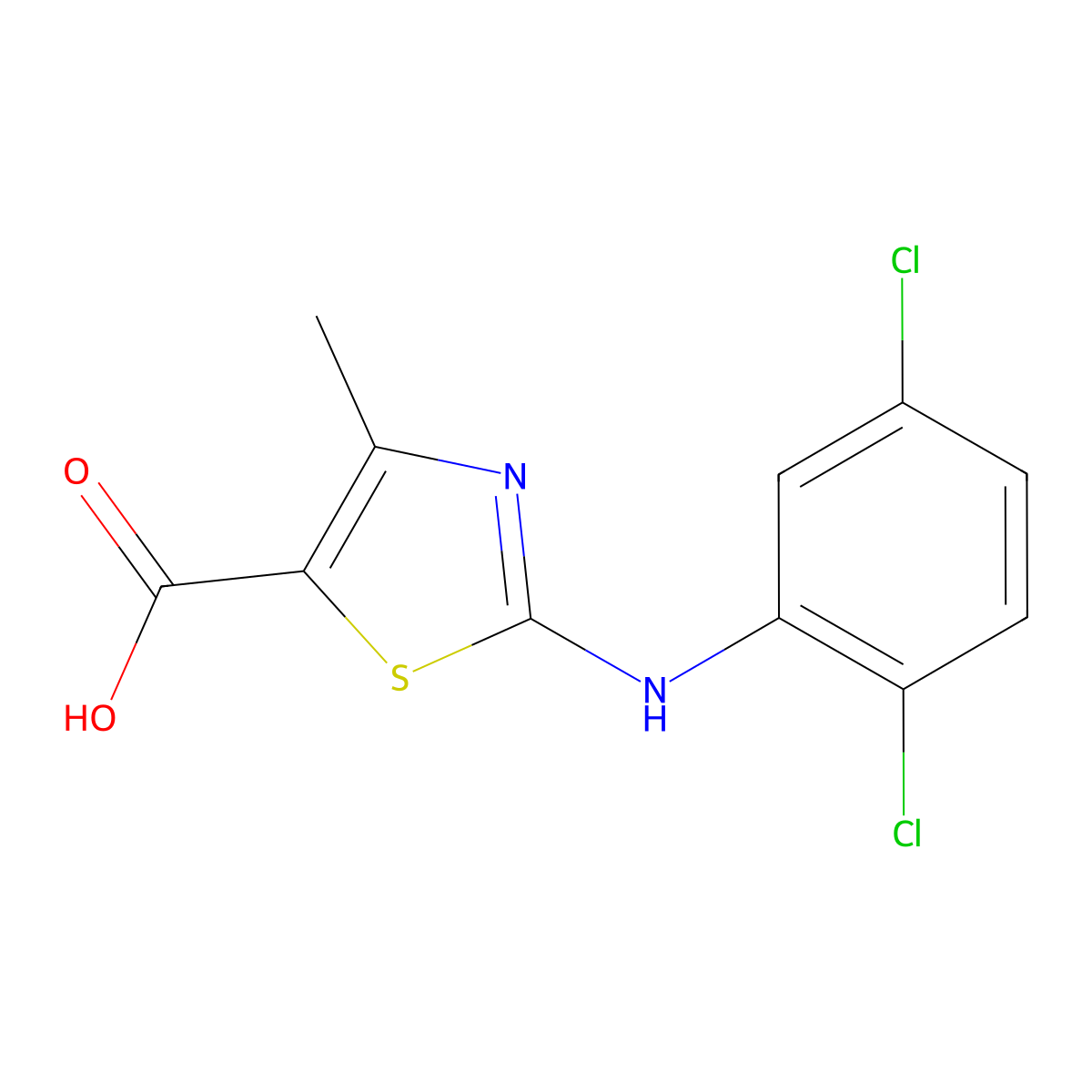 2-((2,5-Dichlorophenyl)amino)-4-methyl-1,3-thiazole-5-carboxylic acid molecular structure, CAS 1071328-81-8