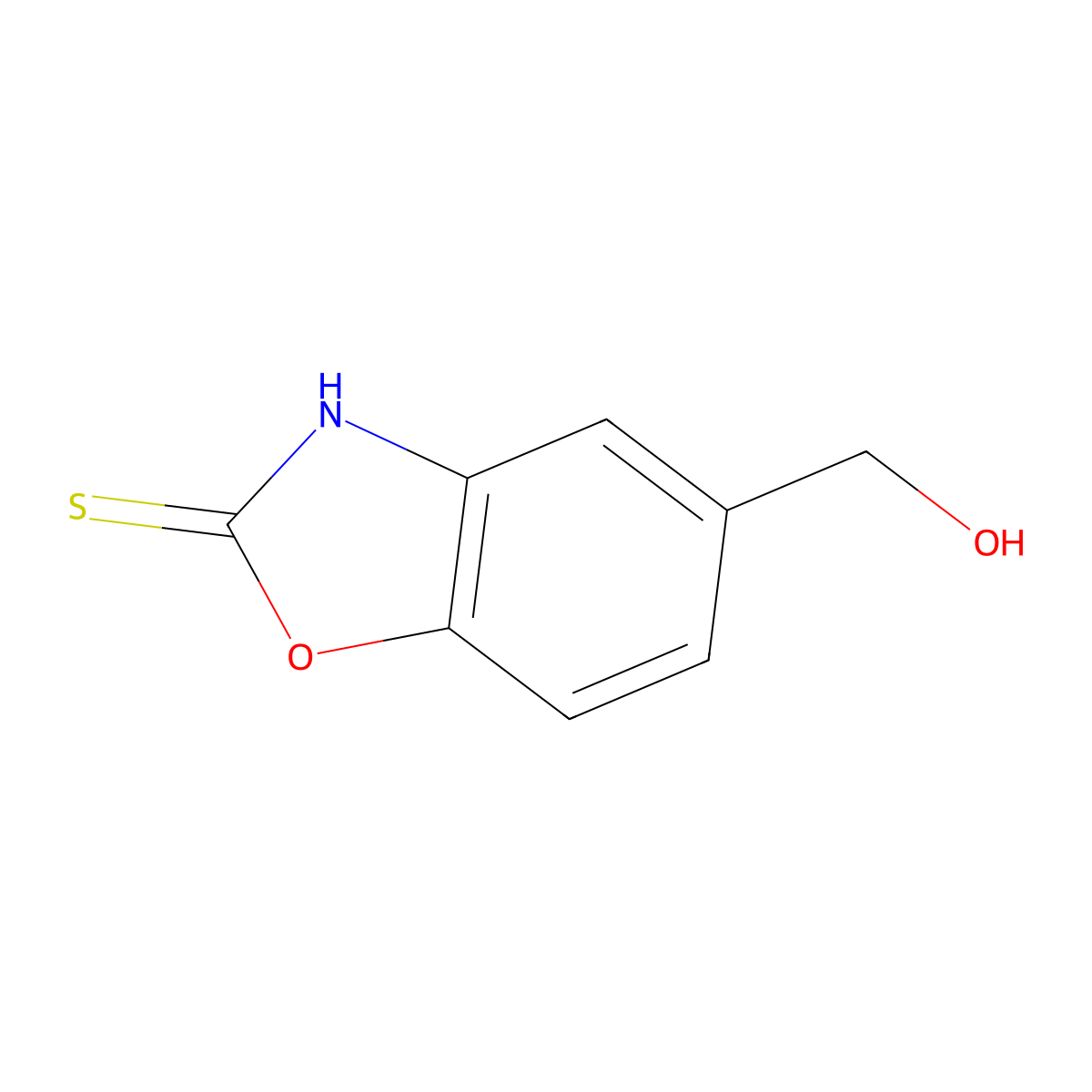 (2-Sulfanyl-1,3-benzoxazol-5-yl)methanol molecular structure, CAS 1071328-98-7