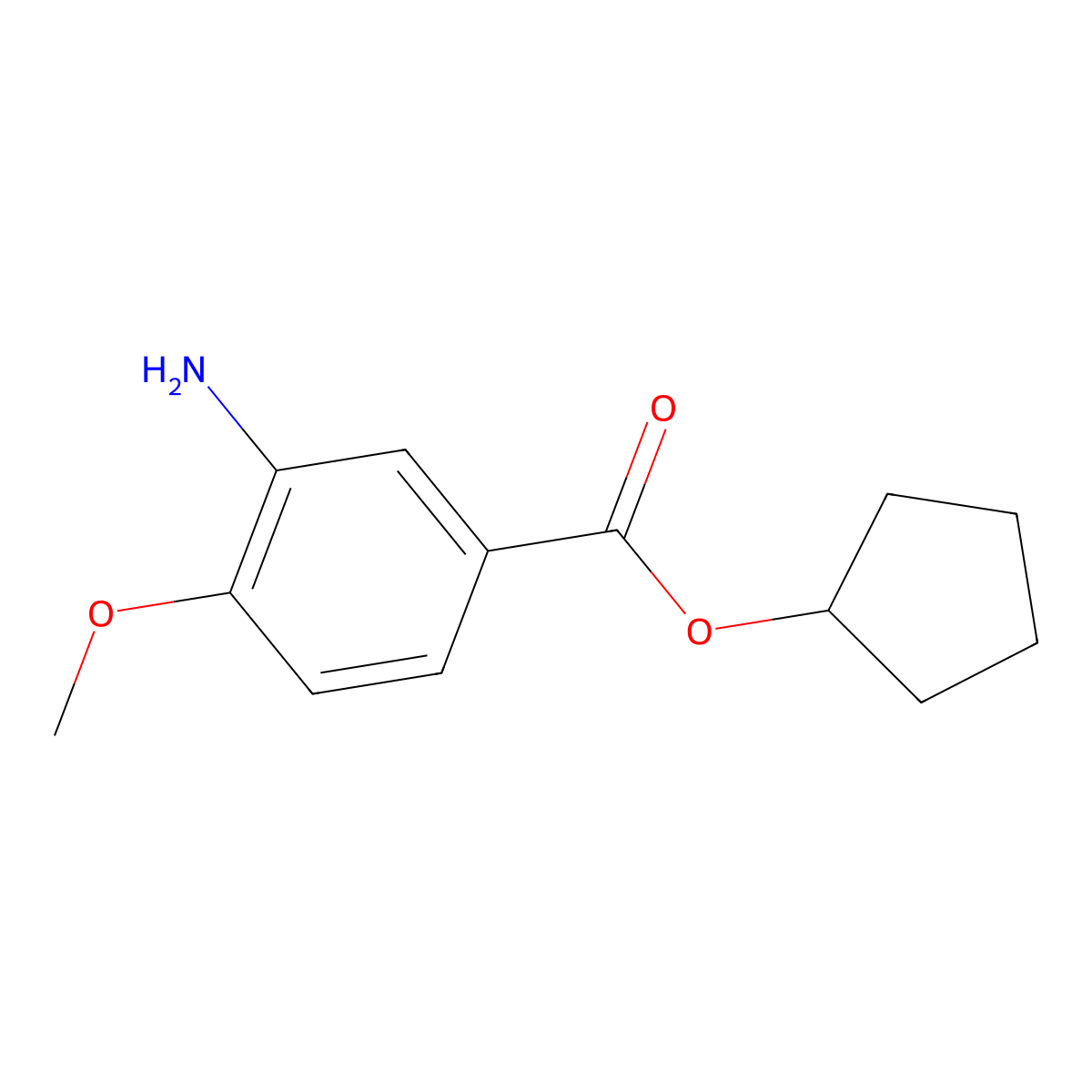 Cyclopentyl 3-amino-4-methoxybenzoate molecular structure, CAS 1071344-96-1