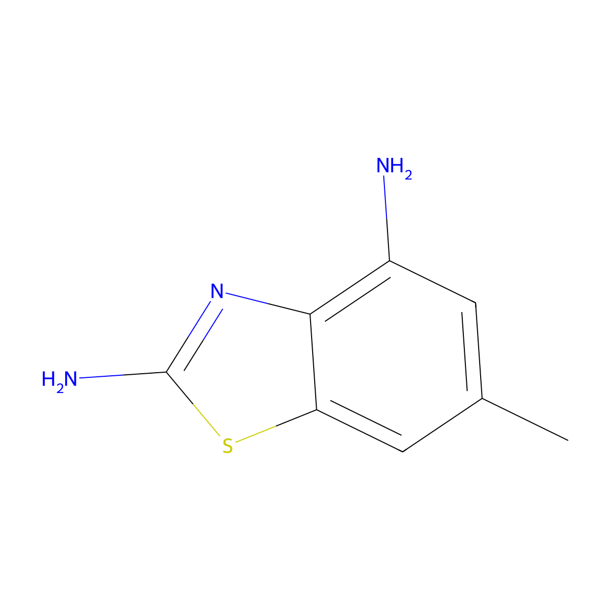 6-Methyl-1,3-benzothiazole-2,4-diamine molecular structure, CAS 1071346-94-5