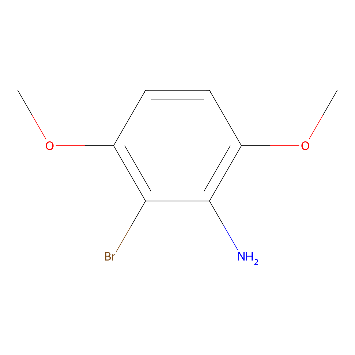 2-Bromo-3,6-dimethoxybenxenamine molecular structure, CAS 107135-54-6