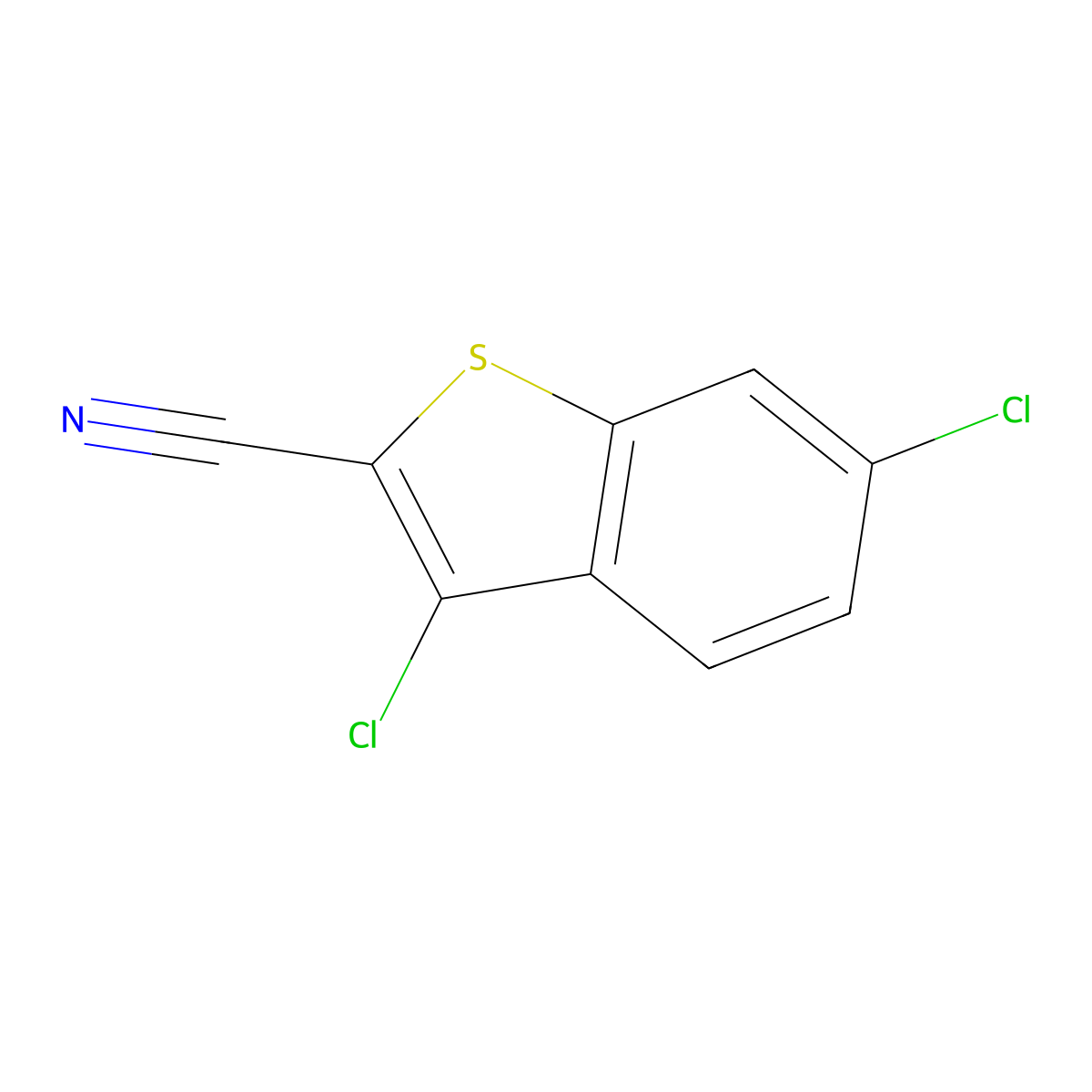 3,6-Dichloro-1-benzothiophene-2-carbonitrile molecular structure, CAS 1071350-10-1