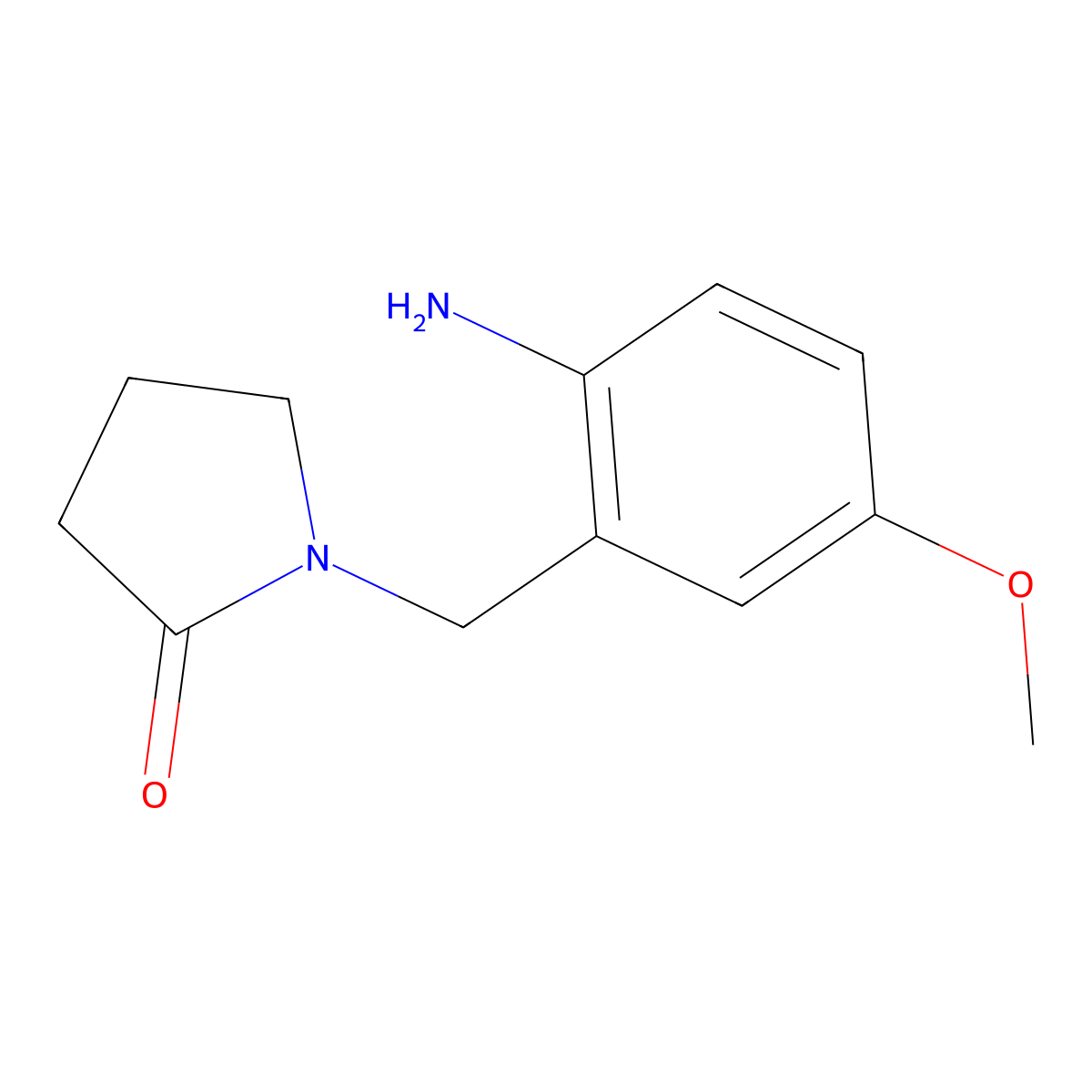 1-(2-Amino-5-methoxybenzyl)pyrrolidin-2-one molecular structure, CAS 1071351-22-8