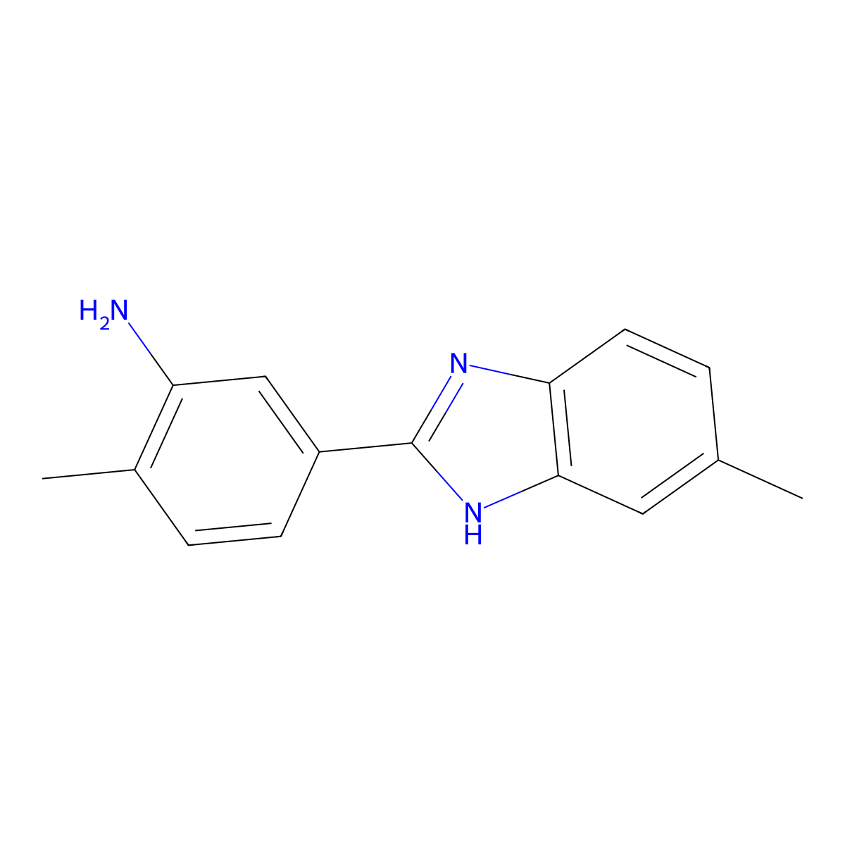 2-methyl-5-(5-methyl-1H-benzimidazol-2-yl)aniline molecular structure, CAS 1071353-76-8