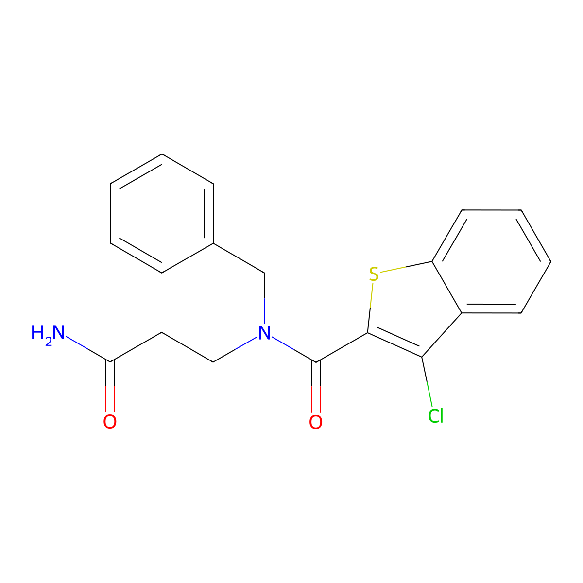 N-(3-amino-3-oxopropyl)-N-benzyl-3-chloro-1-benzothiophene-2-carboxamide molecular structure, CAS 1071354-45-4