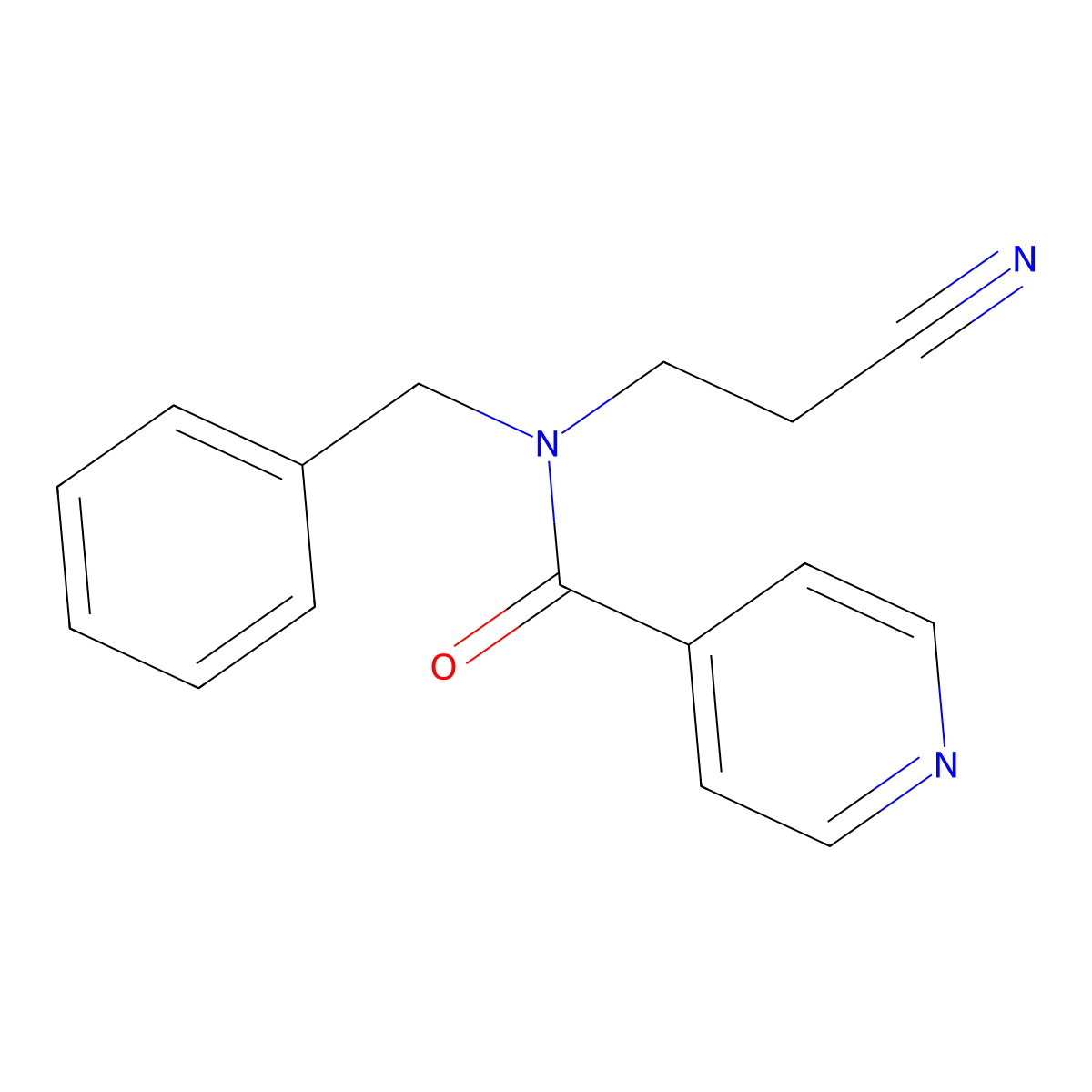 N-benzyl-N-(2-cyanoethyl)pyridine-4-carboxamide molecular structure, CAS 1071359-05-1