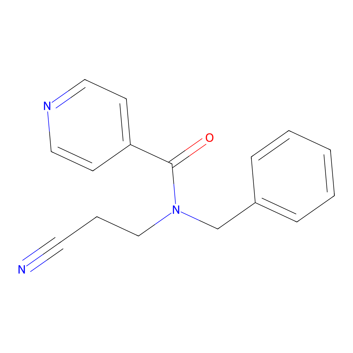 N-benzyl-N-(2-cyanoethyl)pyridine-4-carboxamide molecular structure, CAS 1071359-05-1