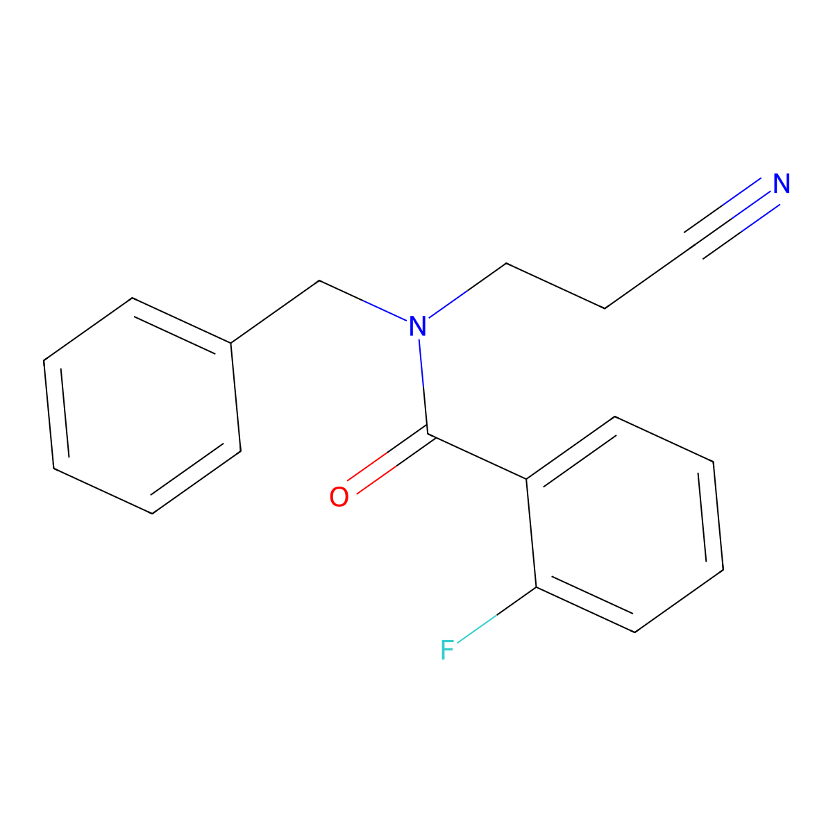 N-benzyl-N-(2-cyanoethyl)-2-fluorobenzamide molecular structure, CAS 1071359-38-0
