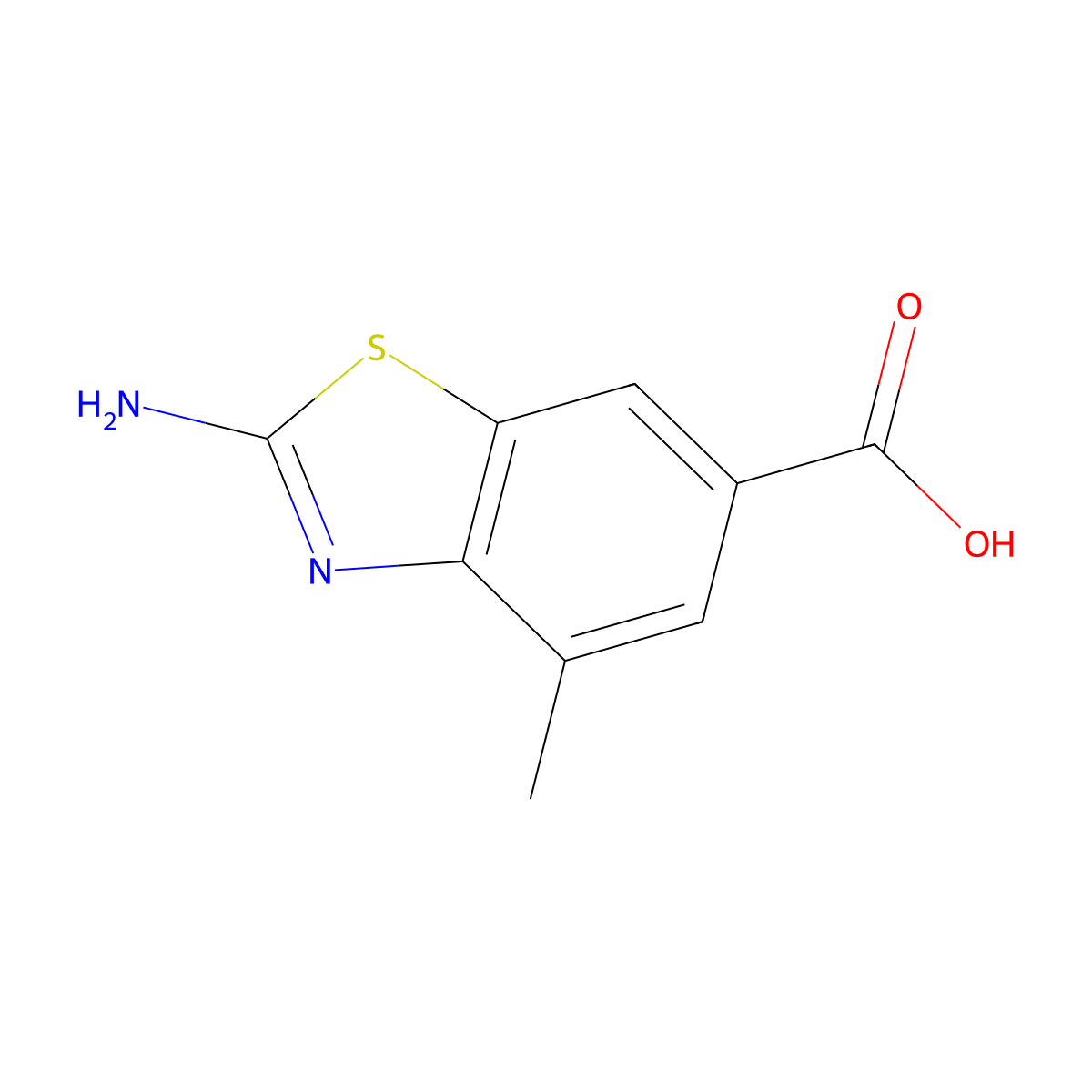 2-Amino-4-methyl-1,3-benzothiazole-6-carboxylic acid molecular structure, CAS 1071359-88-0