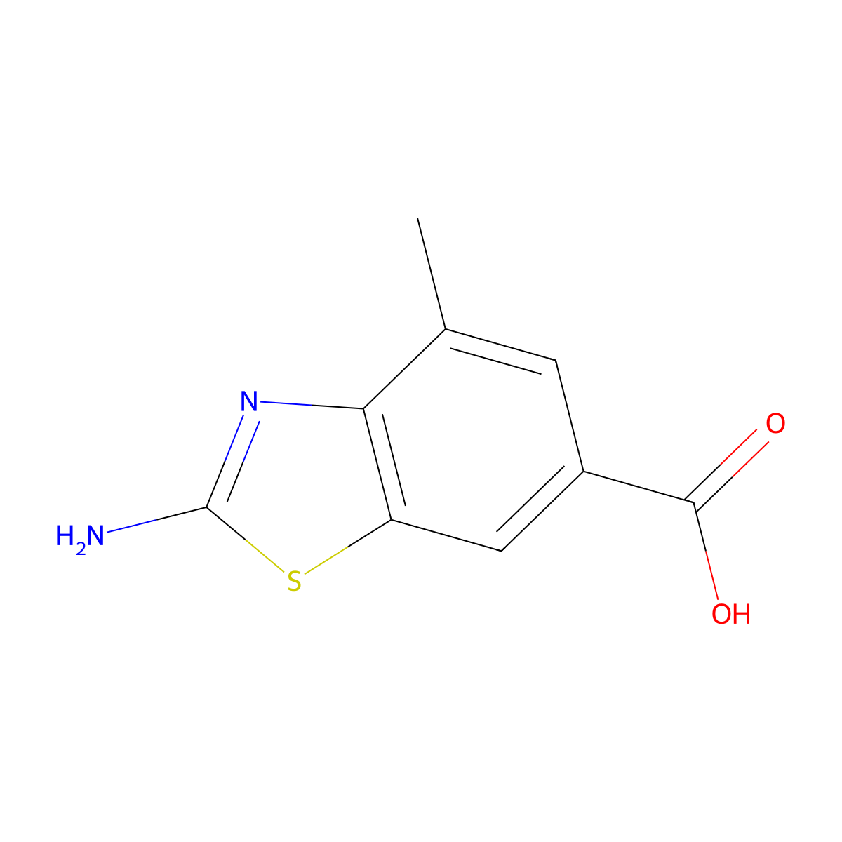 2-Amino-4-methyl-1,3-benzothiazole-6-carboxylic acid molecular structure, CAS 1071359-88-0