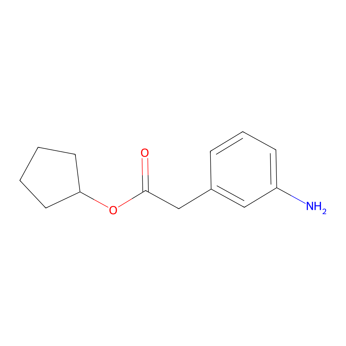 Cyclopentyl 2-(3-aminophenyl)acetate molecular structure, CAS 1071360-58-1