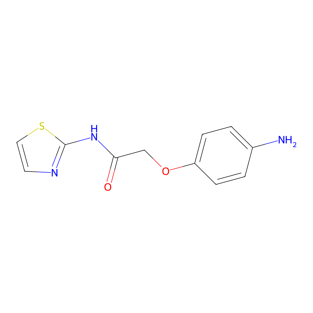 2-(4-aminophenoxy)-N-(1,3-thiazol-2-yl)acetamide molecular structure, CAS 1071361-00-6